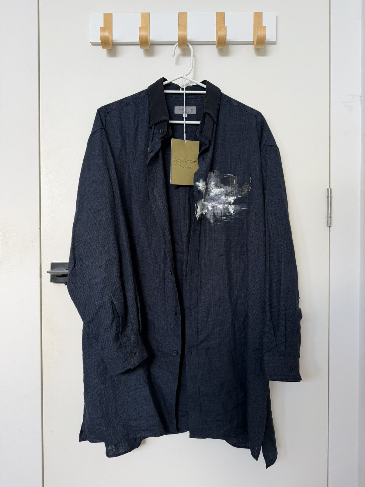 Yohji Yamamoto 23SS Painted Linen Long Sleeve Shirt Size US L / EU 52-54 / 3 - 1 Thumbnail