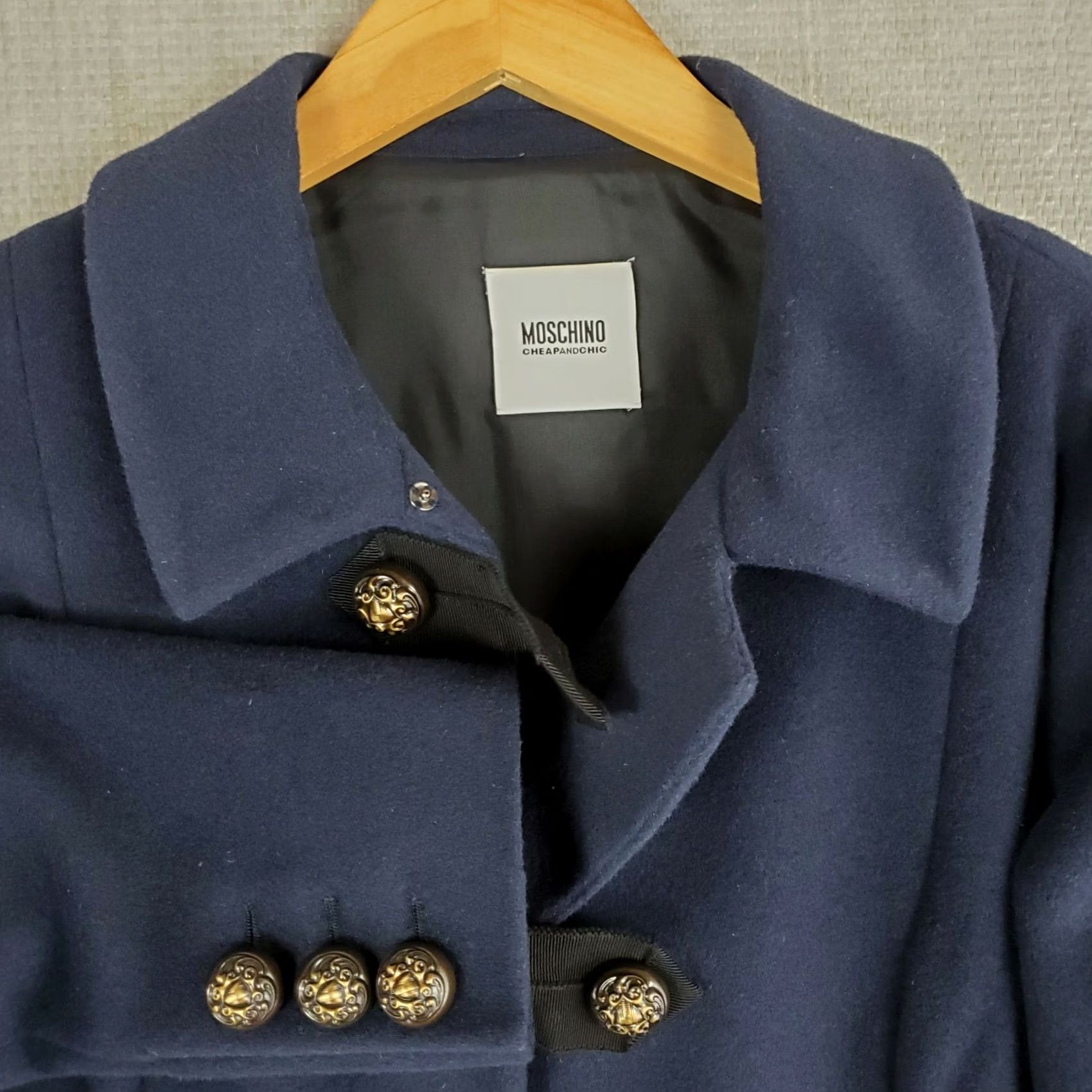 Moschino MOSCHINO Wool/Angora Toggle Jacket Navy Blue Large L Size L / US 10 / IT 46 - 5 Thumbnail
