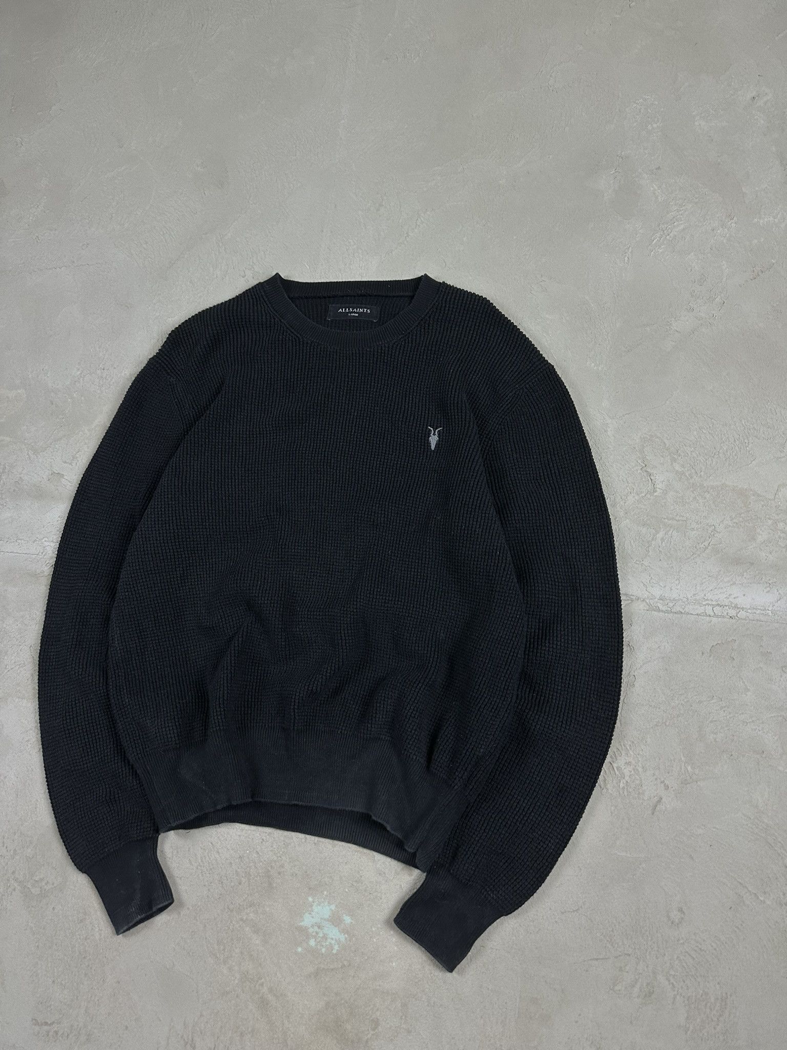 Allsaints Allsaints Cotton Boxy Logo Knit Sweater Size US L / EU 52-54 / 3 - 3 Thumbnail