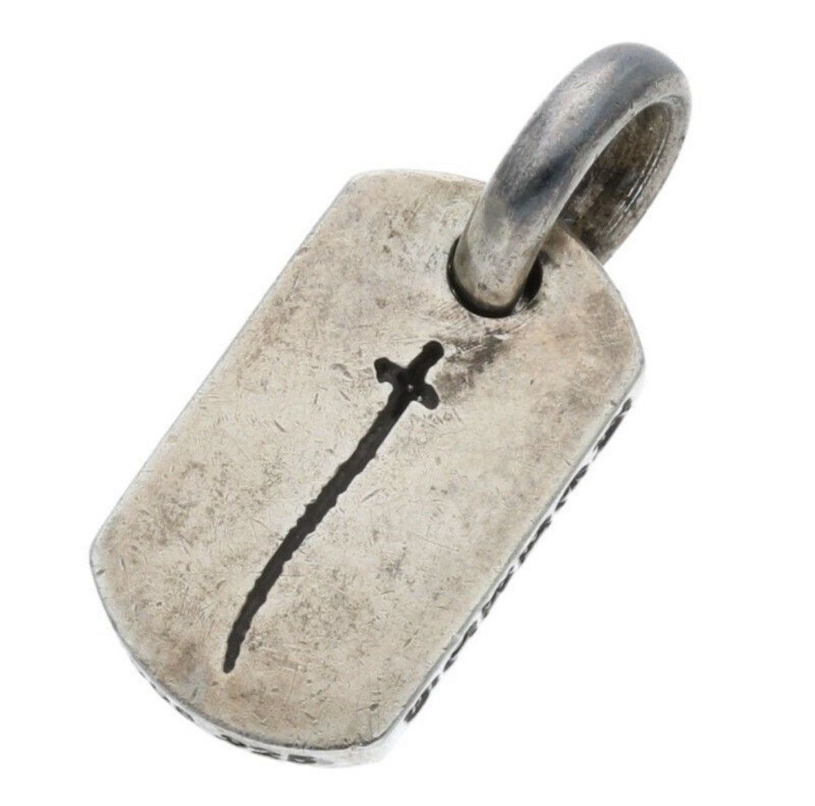 Chrome Hearts Tiny Dog Tag Cross Charm Necklace