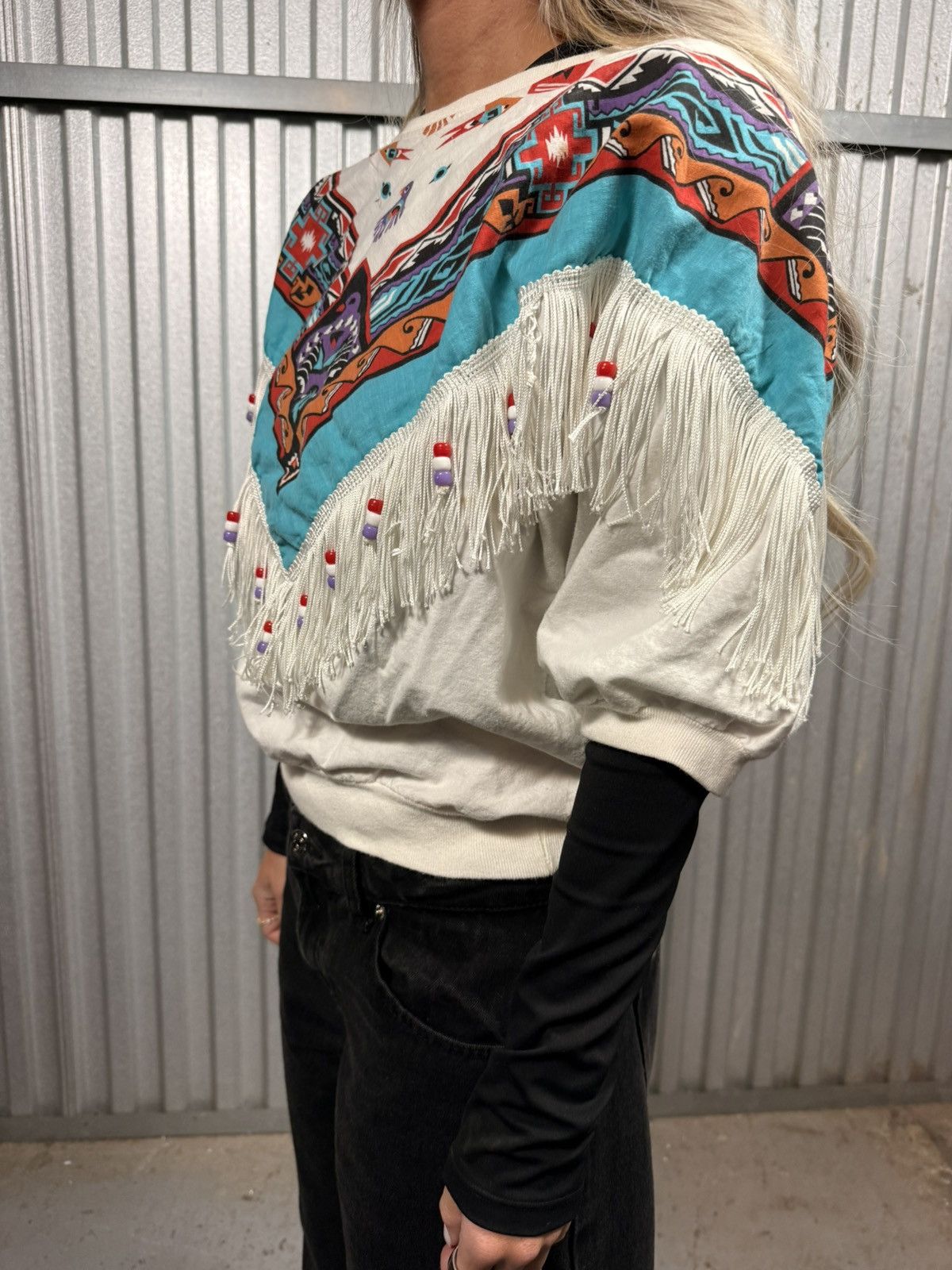 Other Western Aboriginal Fringe Usa Made Western Tee Size L / US 10 / IT 46 - 3 Thumbnail