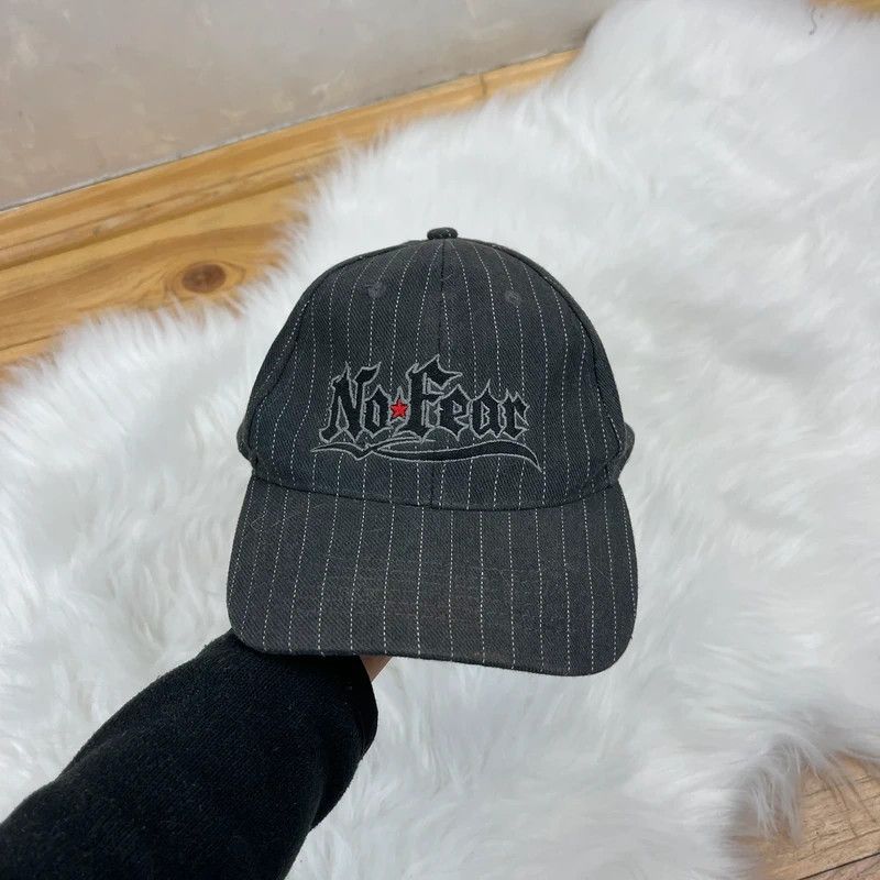 No Fear No Fear Black Pinstripe Baseball Cap Streetwear Vintage Size ONE SIZE - 1 Thumbnail