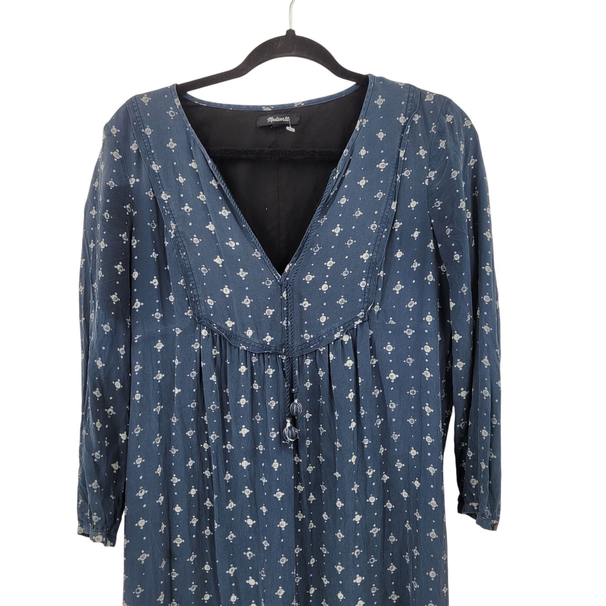 Madewell Madewell Womens Silk Medallion Dot Maxi Dress Blue Sz 4 Tier Size S / US 4 / IT 40 - 6 Thumbnail