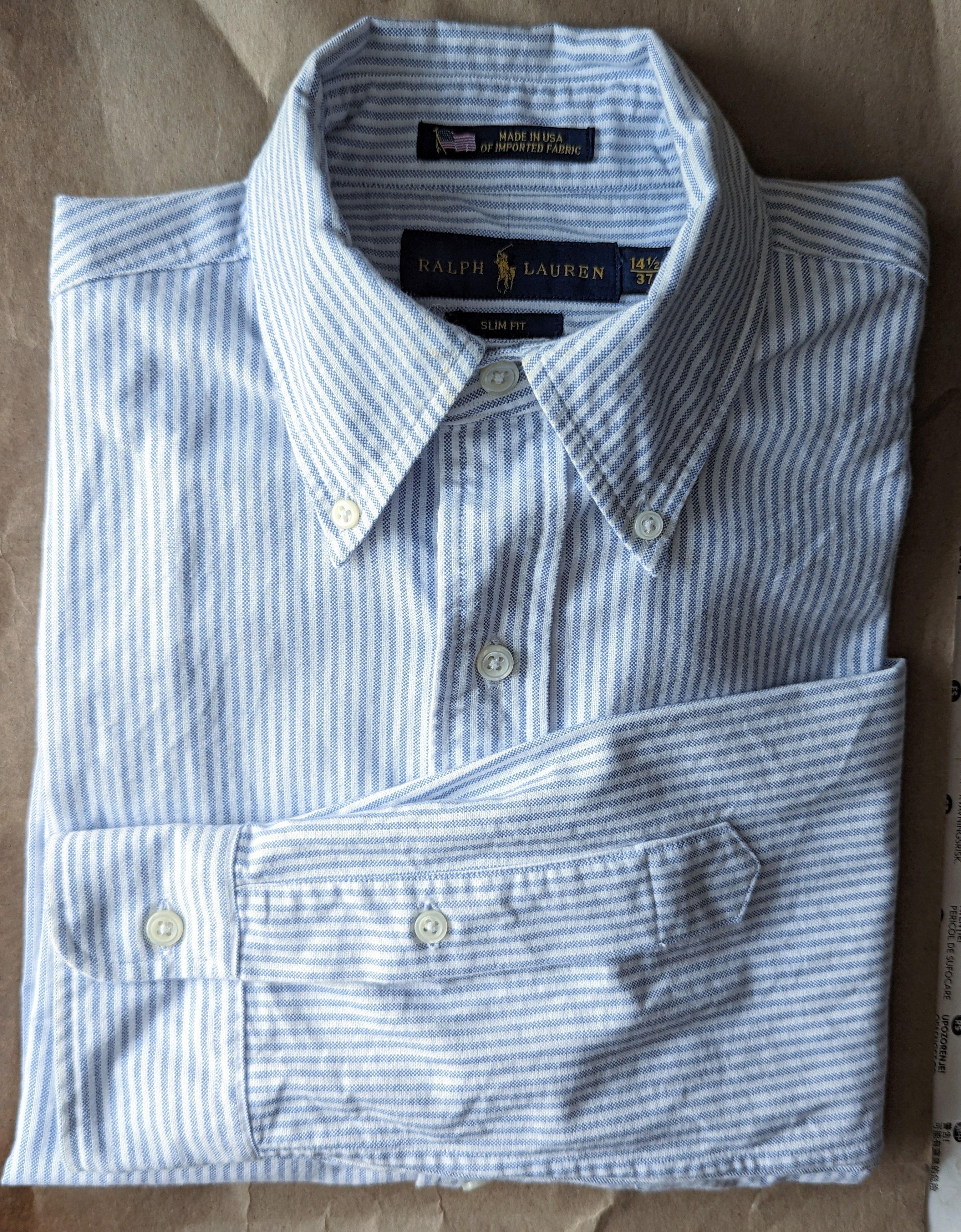 Ralph Lauren Made in USA Rare! Blue University Stripe Oxford Shirt Size US S / EU 44-46 / 1 - 2 Thumbnail