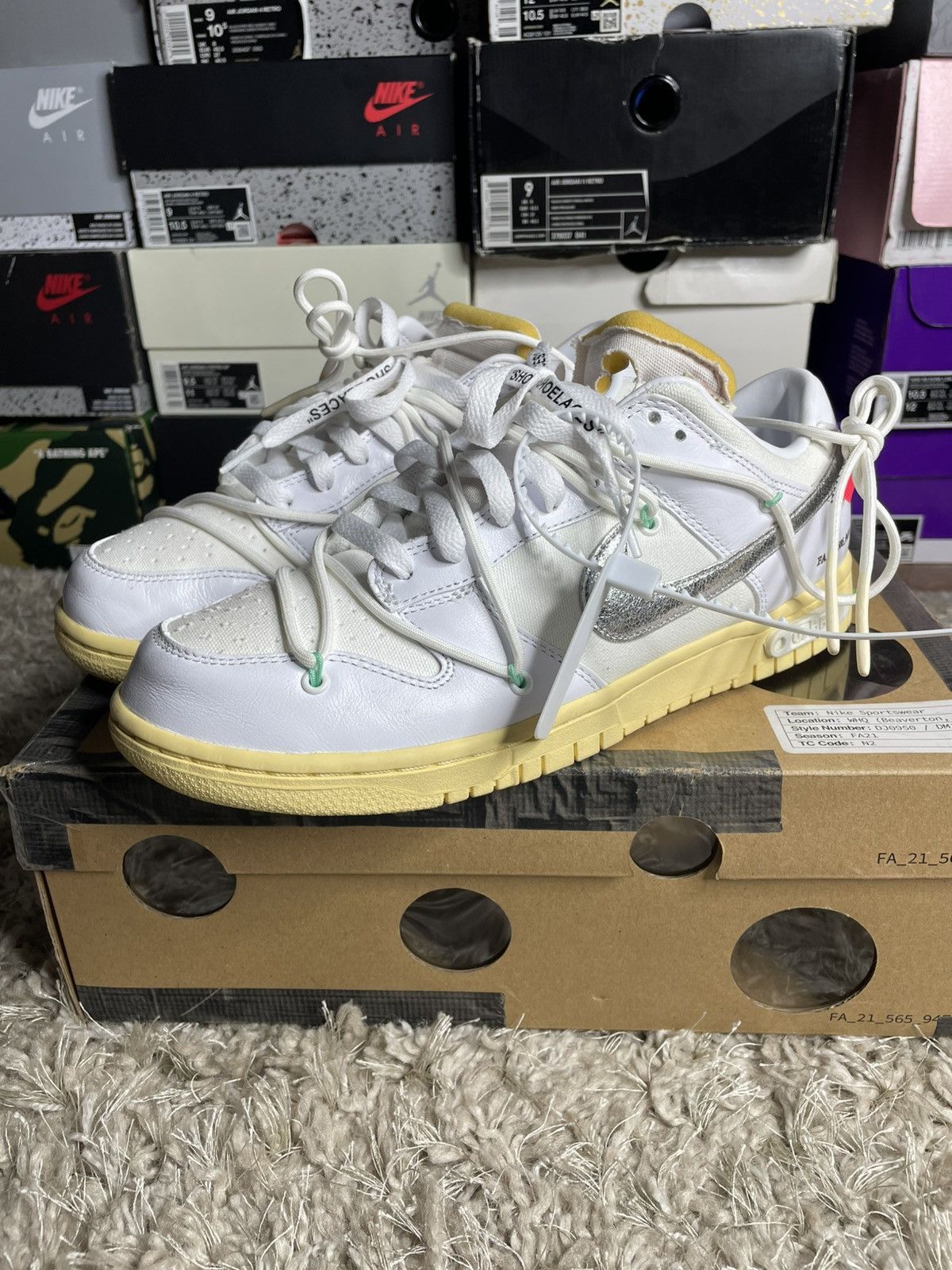 Nike × Off-White Off White Dunk Low Lot 1 of 50 Size US 9.5 / EU 42-43 - 1 Thumbnail