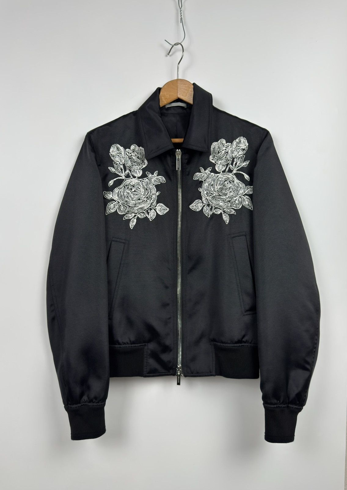 Dior Dior Homme Black Rose Embroidered Blouson Bomber Jacket Size US M / EU 48-50 / 2 - 1 Thumbnail