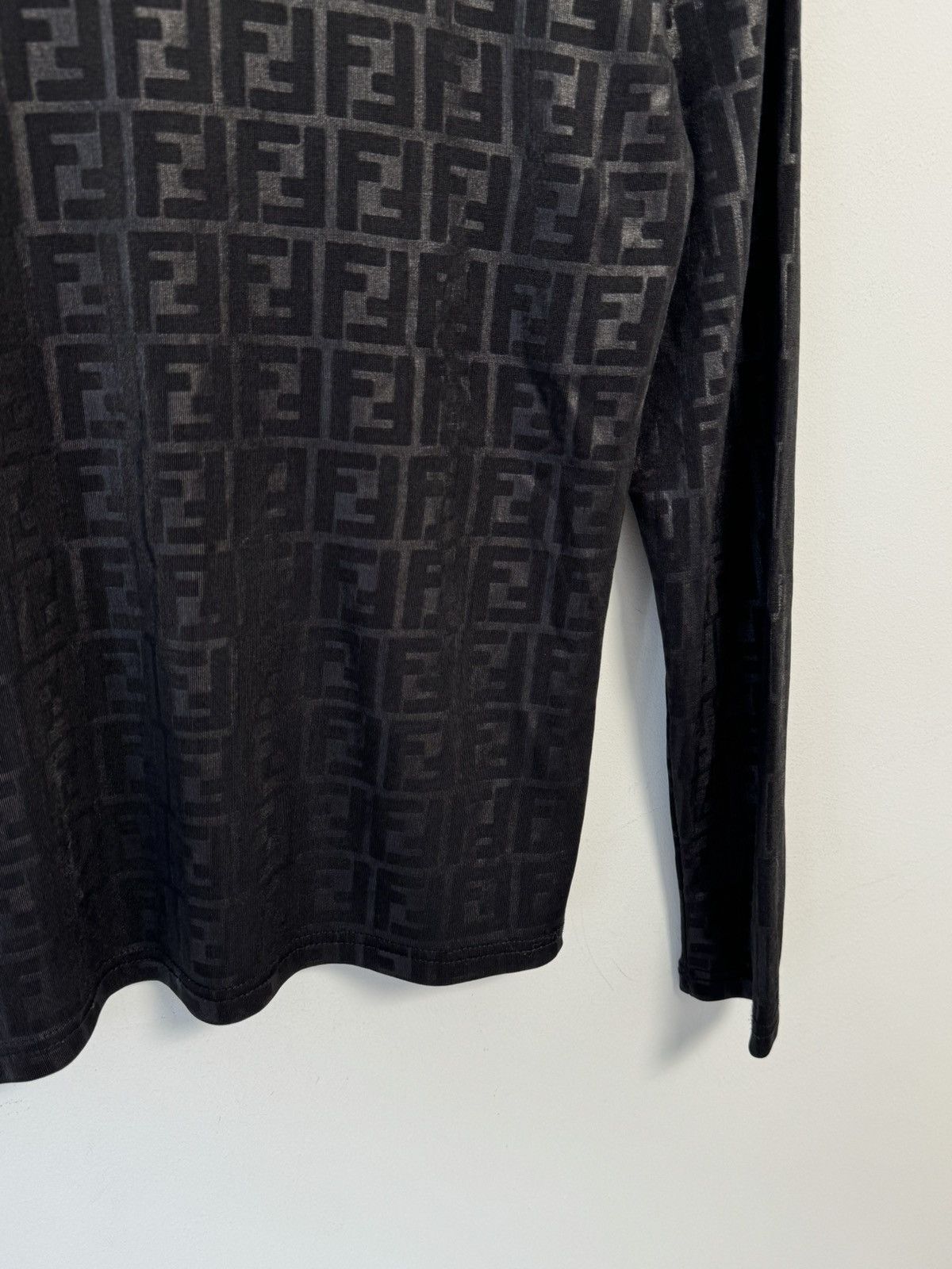 Fendi Fendi Zucca FF Monogram 100% Silk Long Sleeve Top Luxury Size M / US 6-8 / IT 42-44 - 5 Thumbnail