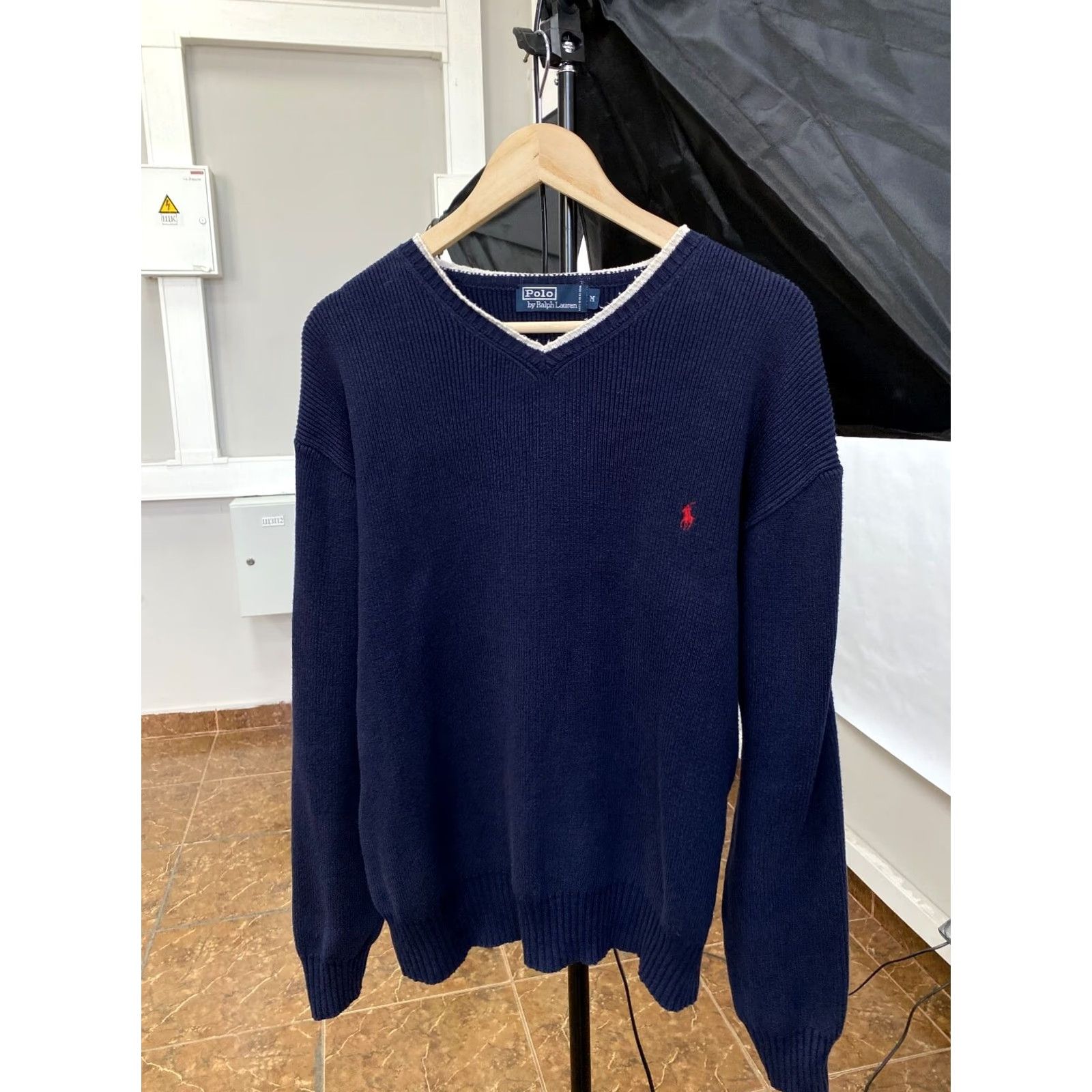 Polo Ralph Lauren VINTAGE Ralph Lauren Knitted Sweater Polo Ralph Lauren Shirt Men M Dark Blue 90s Vintage 90s Pullover Knit Size US M / EU 48-50 / 2 - 2 Thumbnail