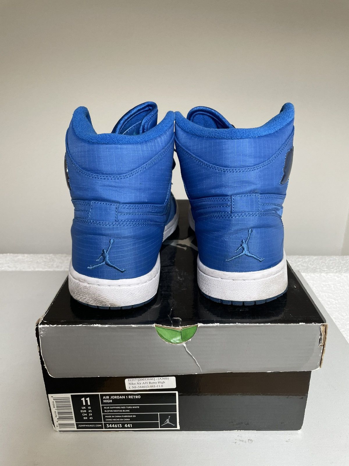 Jordan Brand Nike Jordan 1 Retro Blue Size US 11 / EU 44 - 4 Thumbnail