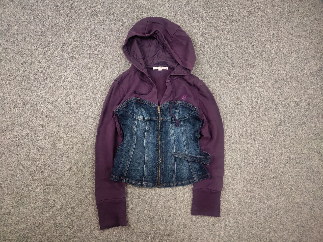 If Six Was Nine Vintage Y2K Miss zip-up Cropped Hoodie corset Hysteric Style Size M / US 6-8 / IT 42-44 - 2 Thumbnail
