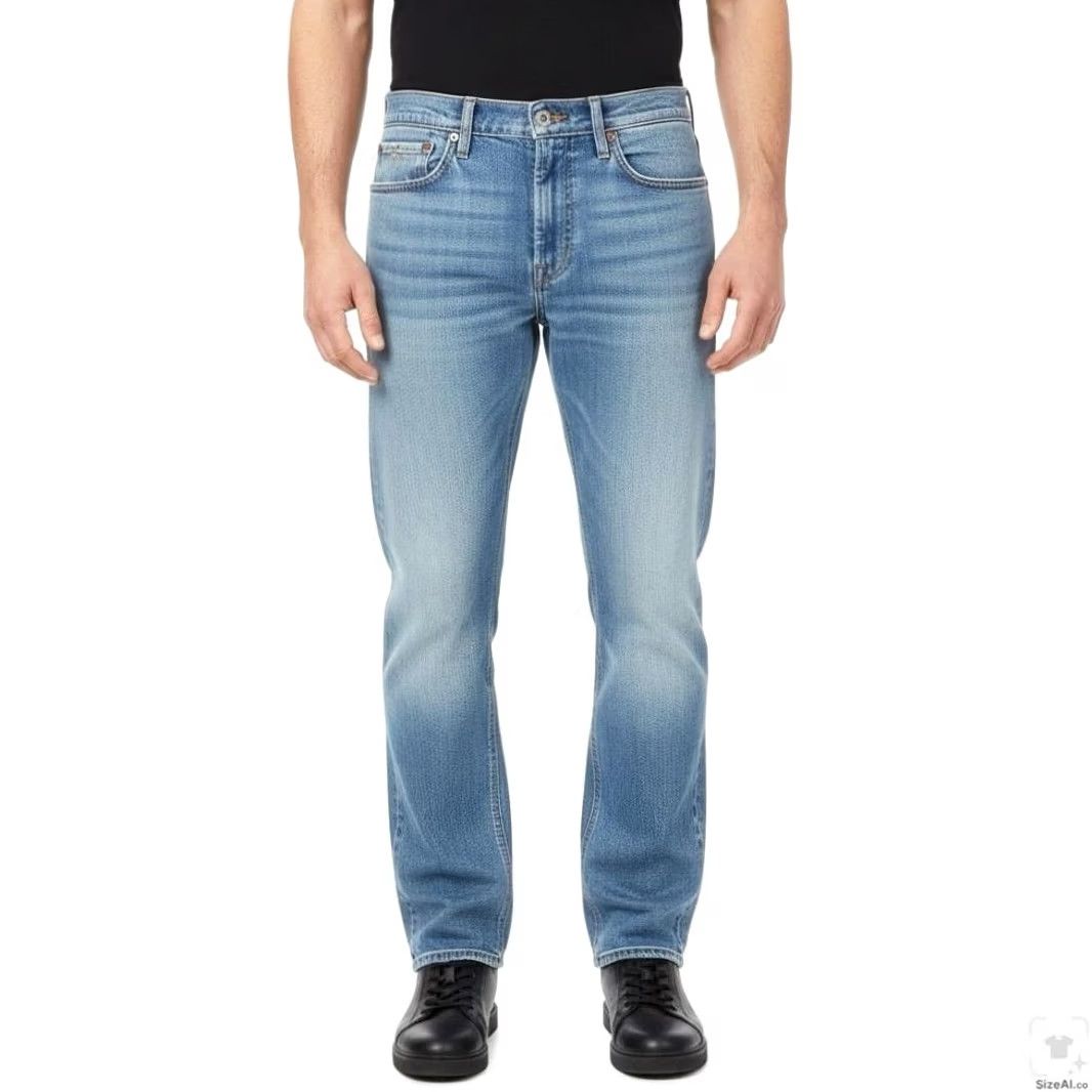 Levi's Levi's 513 Jeans Mens 32x32 Blue Light Wash Slim Straight Stretch Denim Zip Fly Size US 32 / EU 48 - 4 Thumbnail