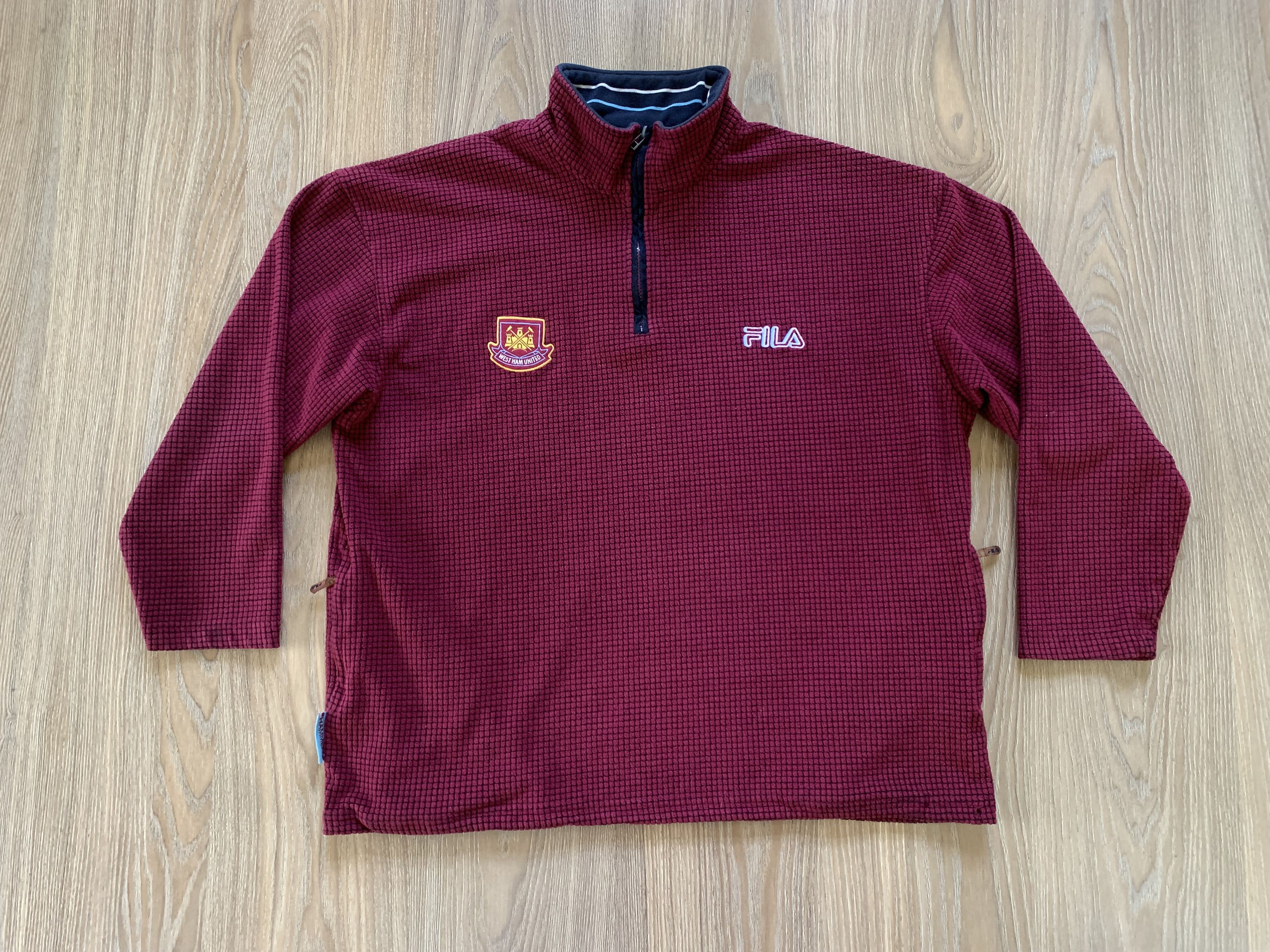 Fila × Vintage Fila Vintage West Ham United Soccer Football Fleece Size US XL / EU 56 / 4 - 2 Thumbnail