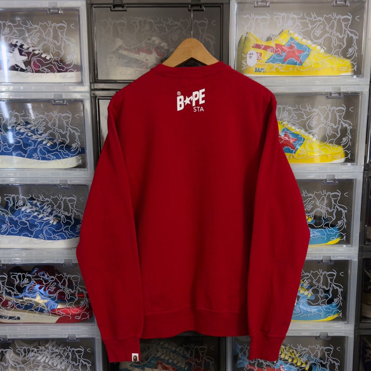 Bape Bape ABC Camo Bapesta Crewneck Red 2020 Size US L / EU 52-54 / 3 - 4 Thumbnail