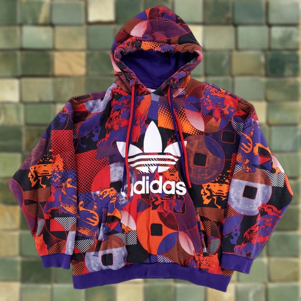 Adidas Adidas Hoodie Lunar New Year OX AOP Orange Purple Red Long Sleeve Mens M Multicolor Pullover Size US M / EU 48-50 / 2 - 1 Thumbnail