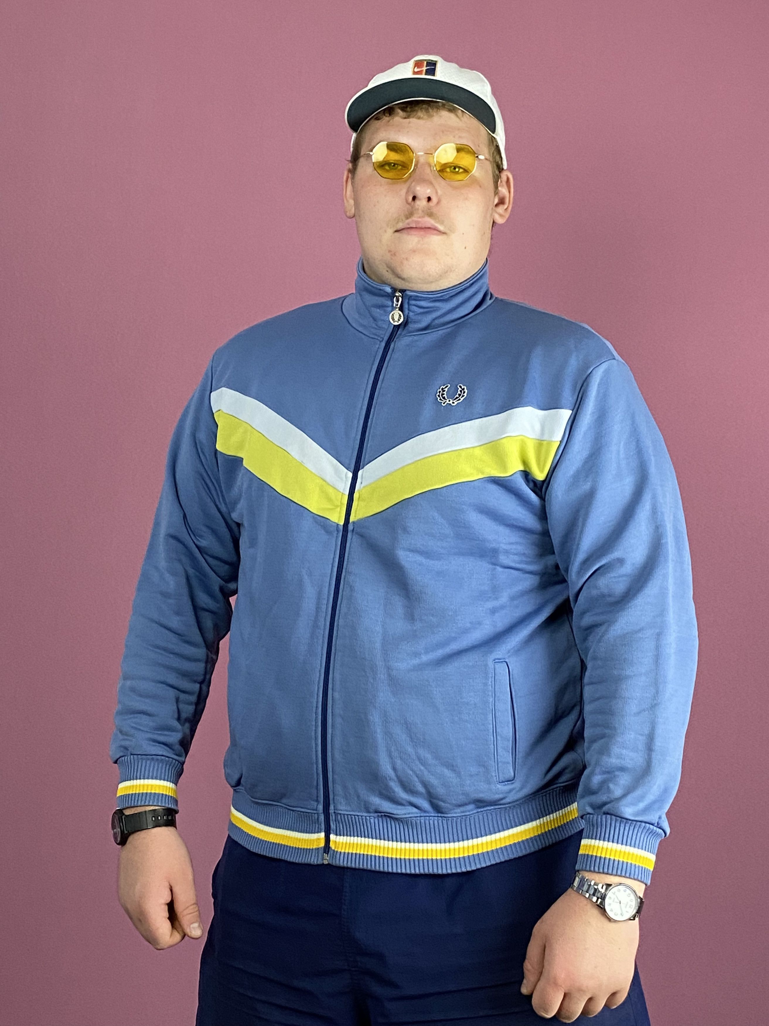 Fred Perry × Vintage 90s Fred Perry Vintage Men's Track Jacket - XL Cotton Blend Size US XL / EU 56 / 4 - 2 Thumbnail