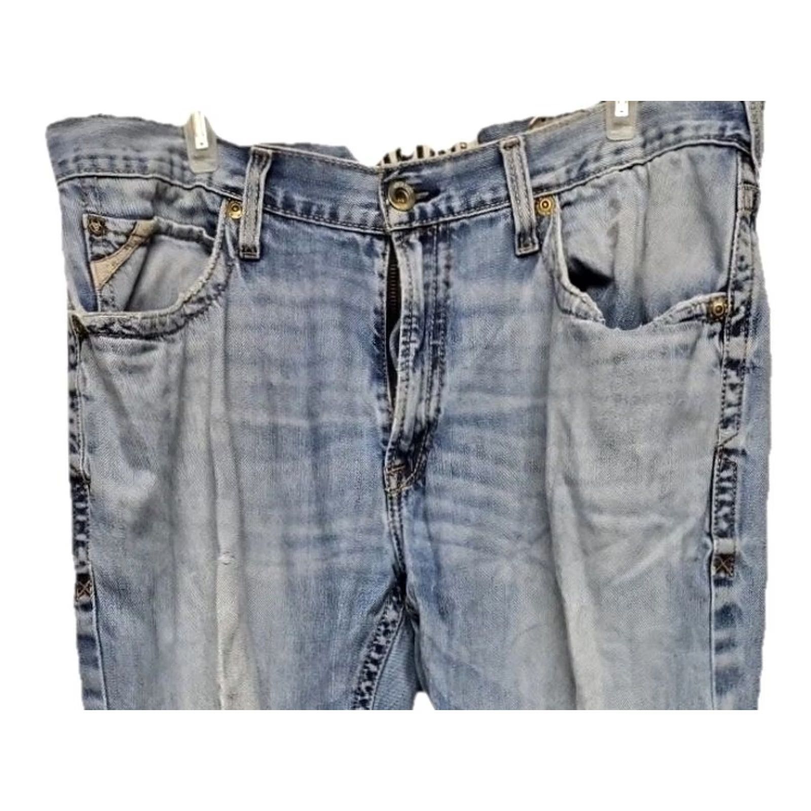 Ariat Ariat Men's Jeans Bootcut Low Rise Distressed Cowboy Denim Blue 38x38 Size US 38 / EU 54 - 2 Thumbnail