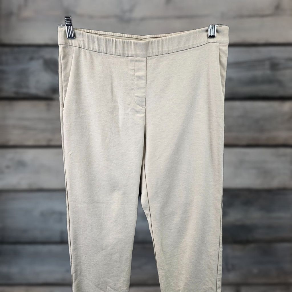 J. Jill J. Jill Womens Essential Slim Ankle Pant Sz 8 Beige Pull On Cotton Blend Mid Rise Pants - Women Mens? Size 30" / US 8 / IT 44 - 1 Thumbnail
