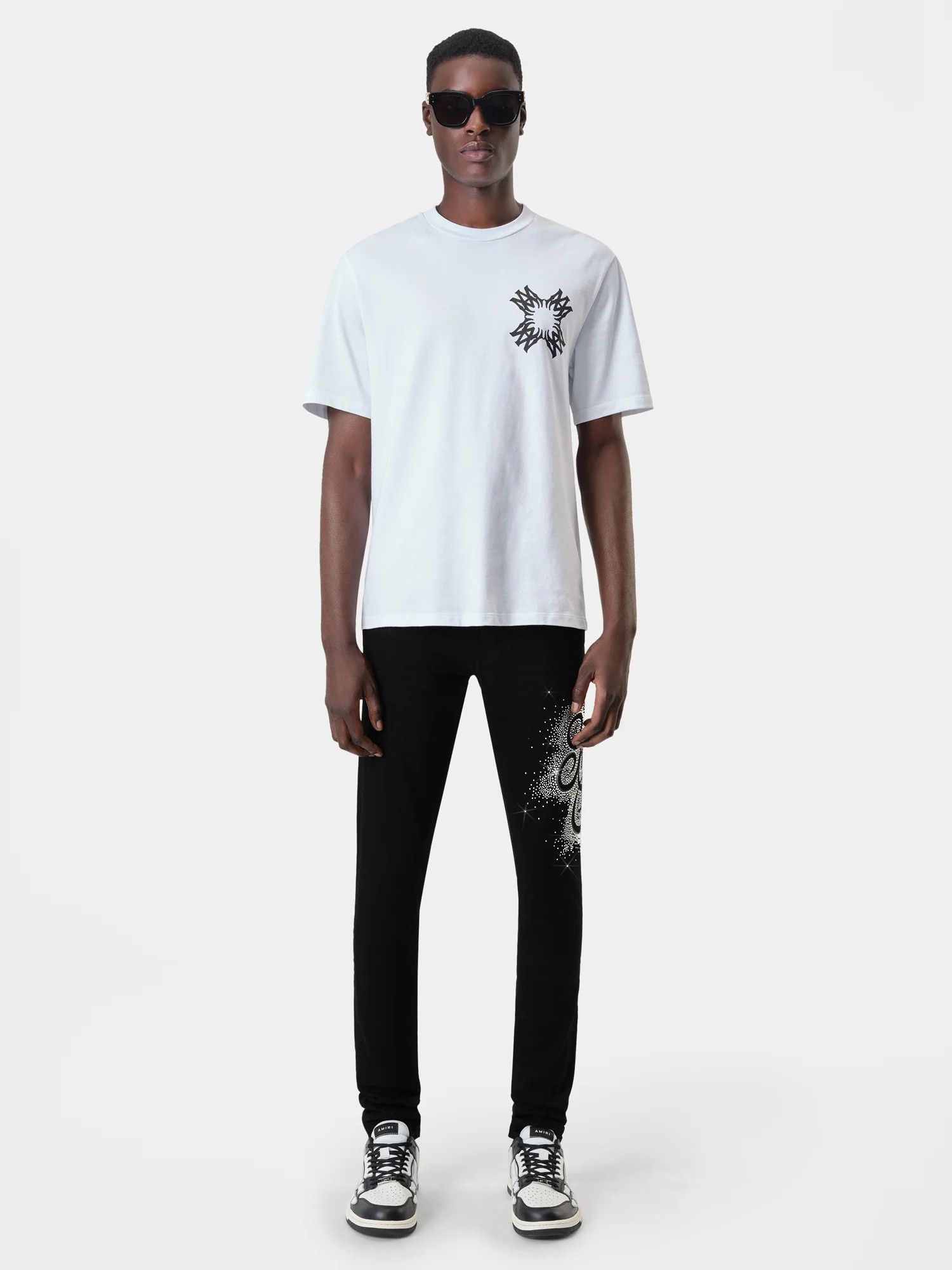 Amiri o1orln1025 MA Swirl Crystal Skinny Jeans in Black Size US 30 / EU 46 - 4 Thumbnail