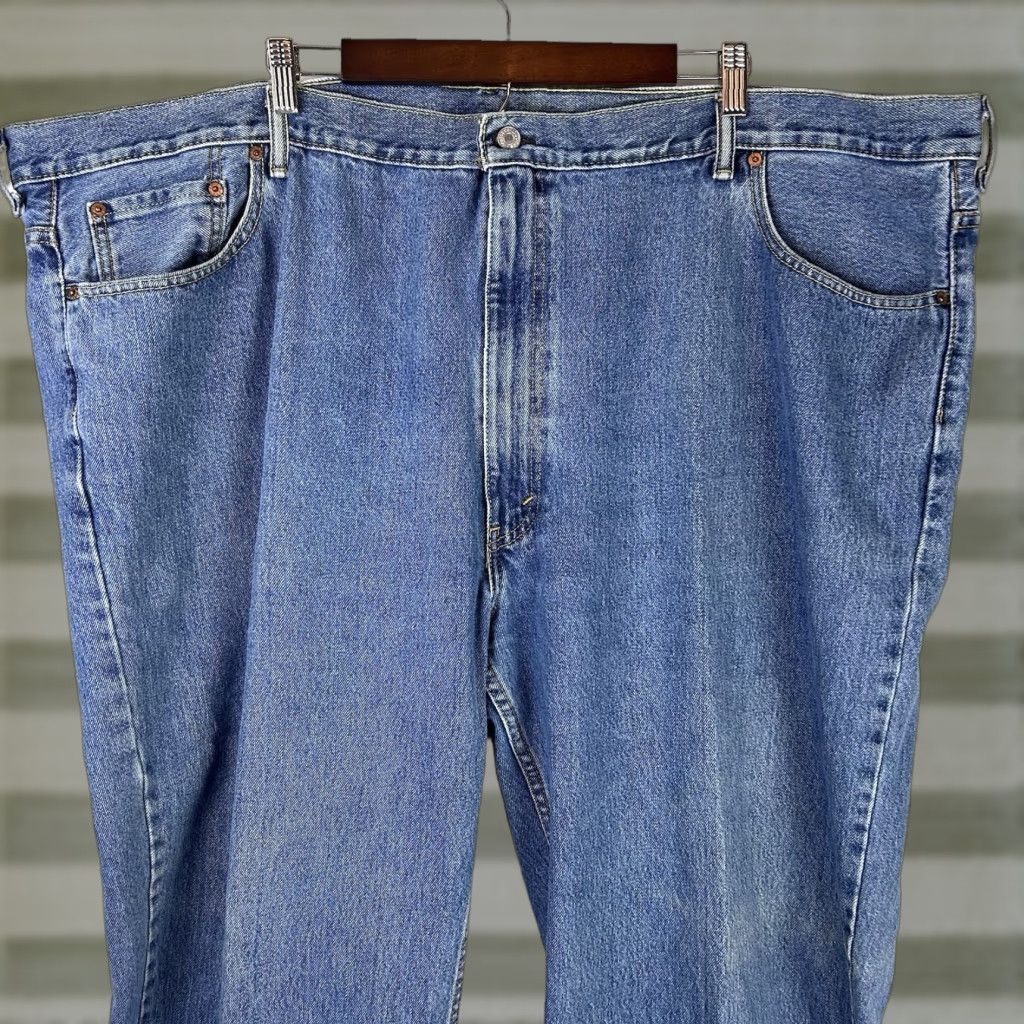 Levi's Levi's Jeans 505 Regular Fit Straight Leg Denim Cotton Blue 54 x 32 Mens Classic Comfort Size US 38 / EU 54 - 1 Thumbnail
