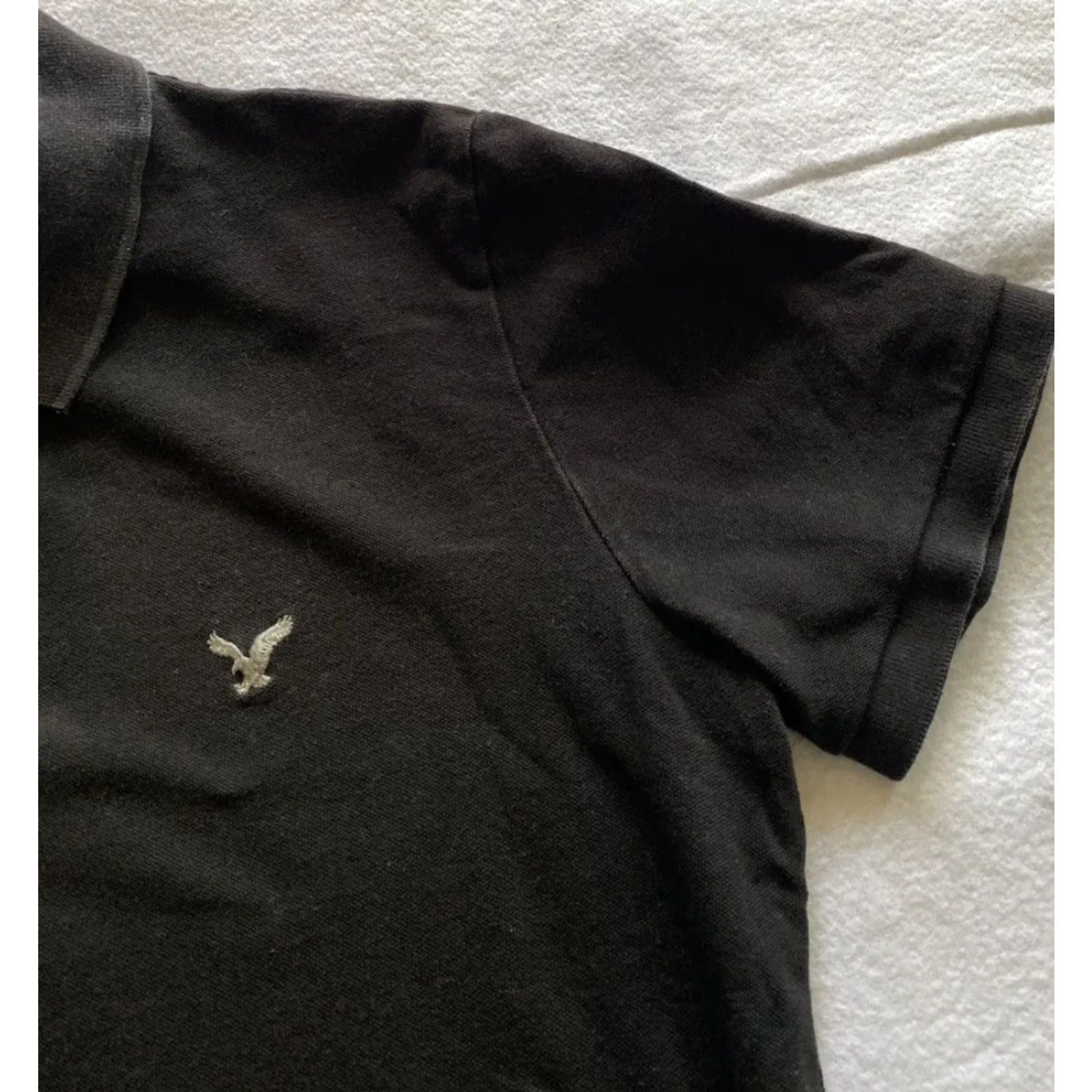 American Eagle Outfitters American Eagle Outfitters Eagle Polo Shirt Mens M Black Classic Fit Polo Short Sleeve Embroidered Solid 100% Cotton Golf Casual Preppy Size US M / EU 48-50 / 2 - 4 Thumbnail