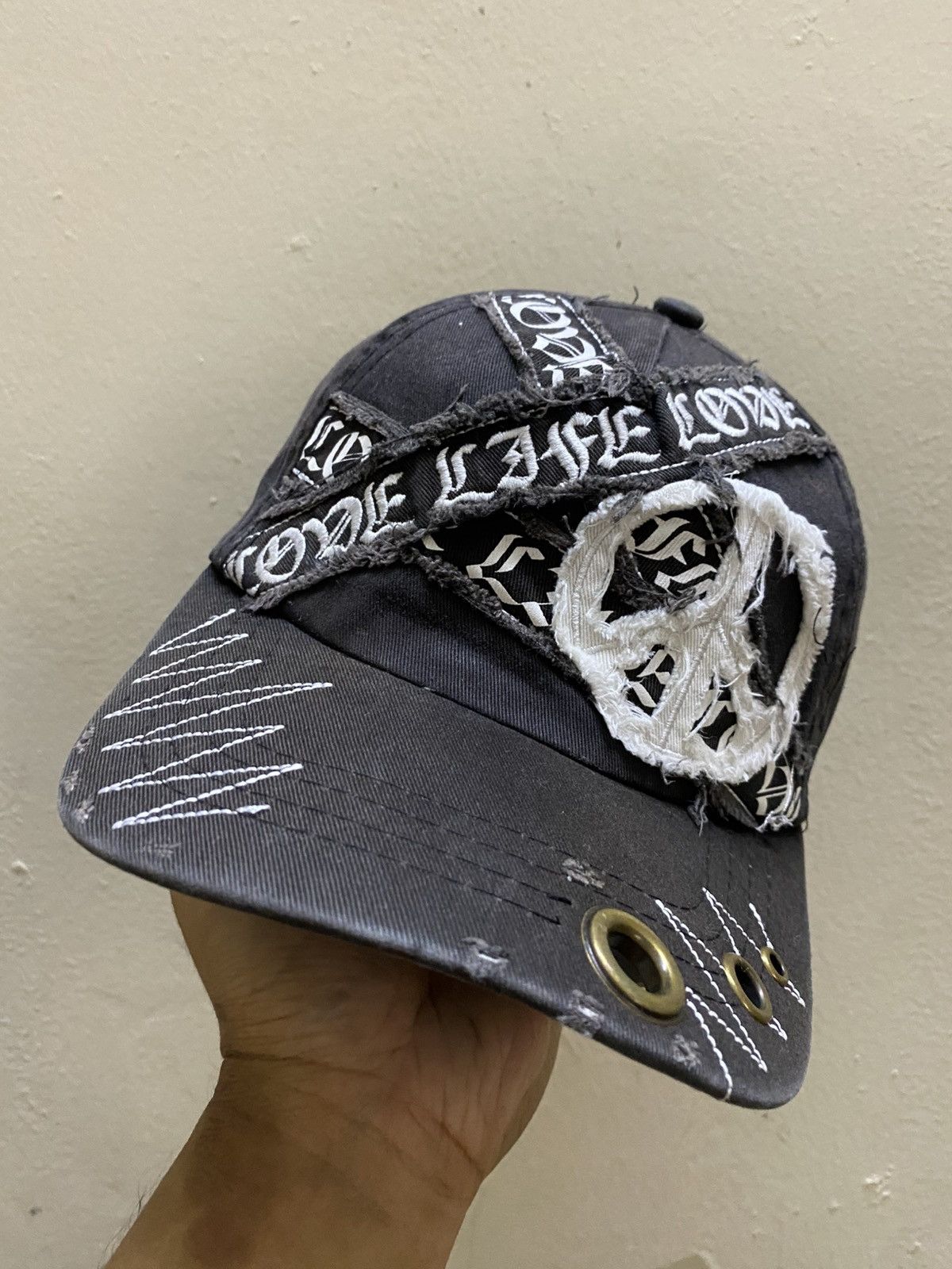 14th Addiction Y2K Sunfaded Archival Cadet Distressed Punk Studded Cap Size ONE SIZE - 1 Thumbnail