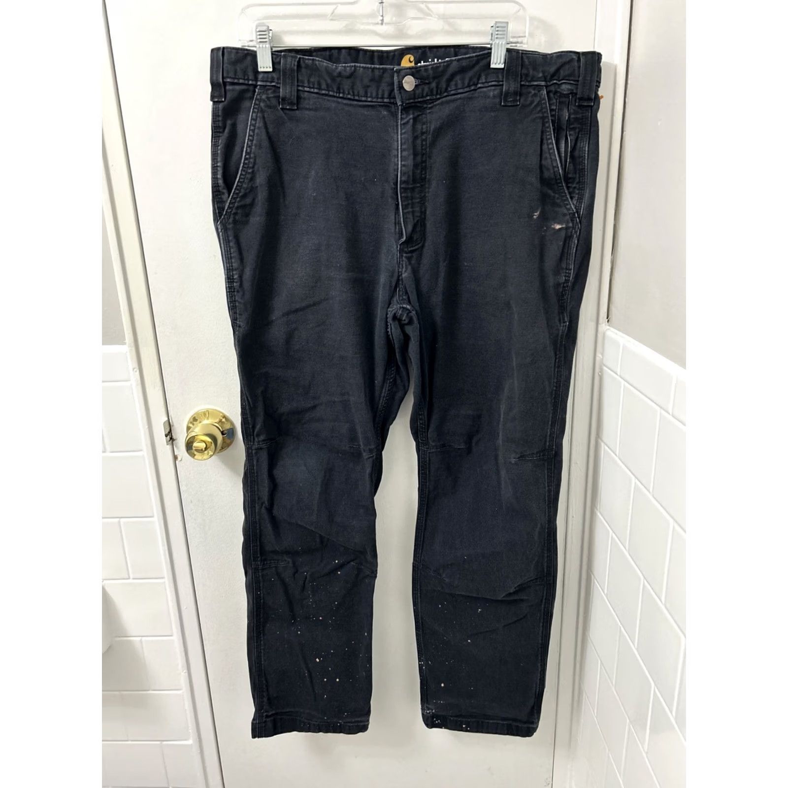 Carhartt VINTAGE Carhartt Work Pants Mens 38x30 Black Straight Fit Rugged Flex Canvas 102821-001 Size US 38 / EU 54 - 2 Thumbnail