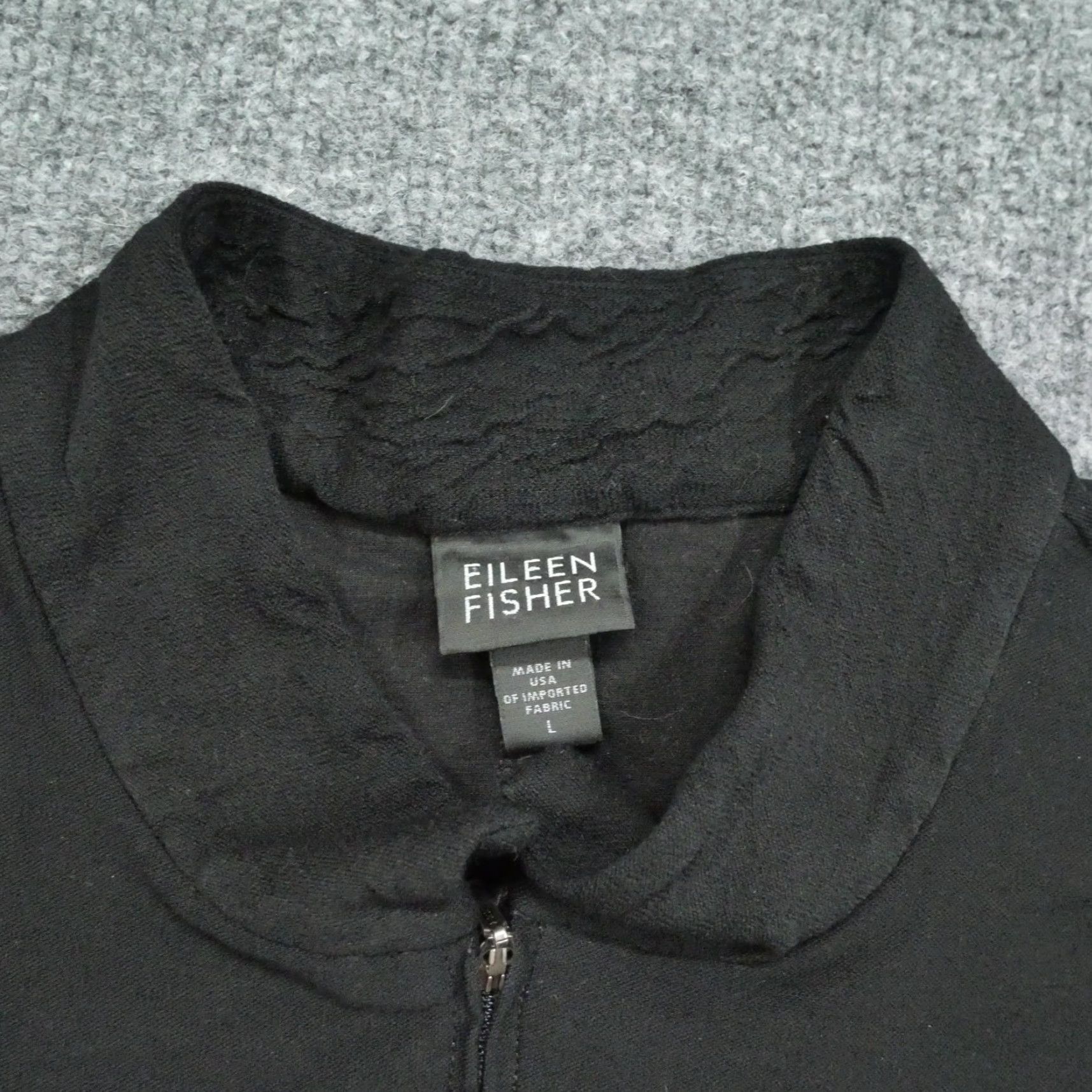Eileen Fisher Eileen Fisher Jacket Womens L Black Full Zip Stretch USA Made Size L / US 10 / IT 46 - 2 Thumbnail
