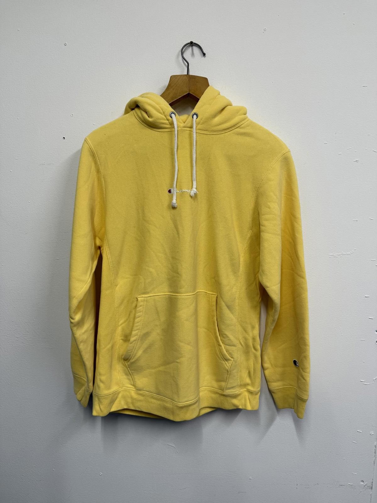 Champion Champion Yellow Hoodie with Front Pocket and Drawstring Hood Size US S / EU 44-46 / 1 - 1 Thumbnail