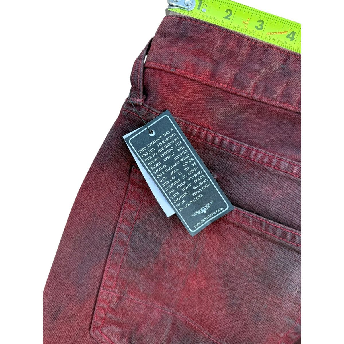 Prps PRPS Barracuda Relaxed Fit Maroon Overdyed Jeans 38 NWT Size US 38 / EU 54 - 12 Thumbnail
