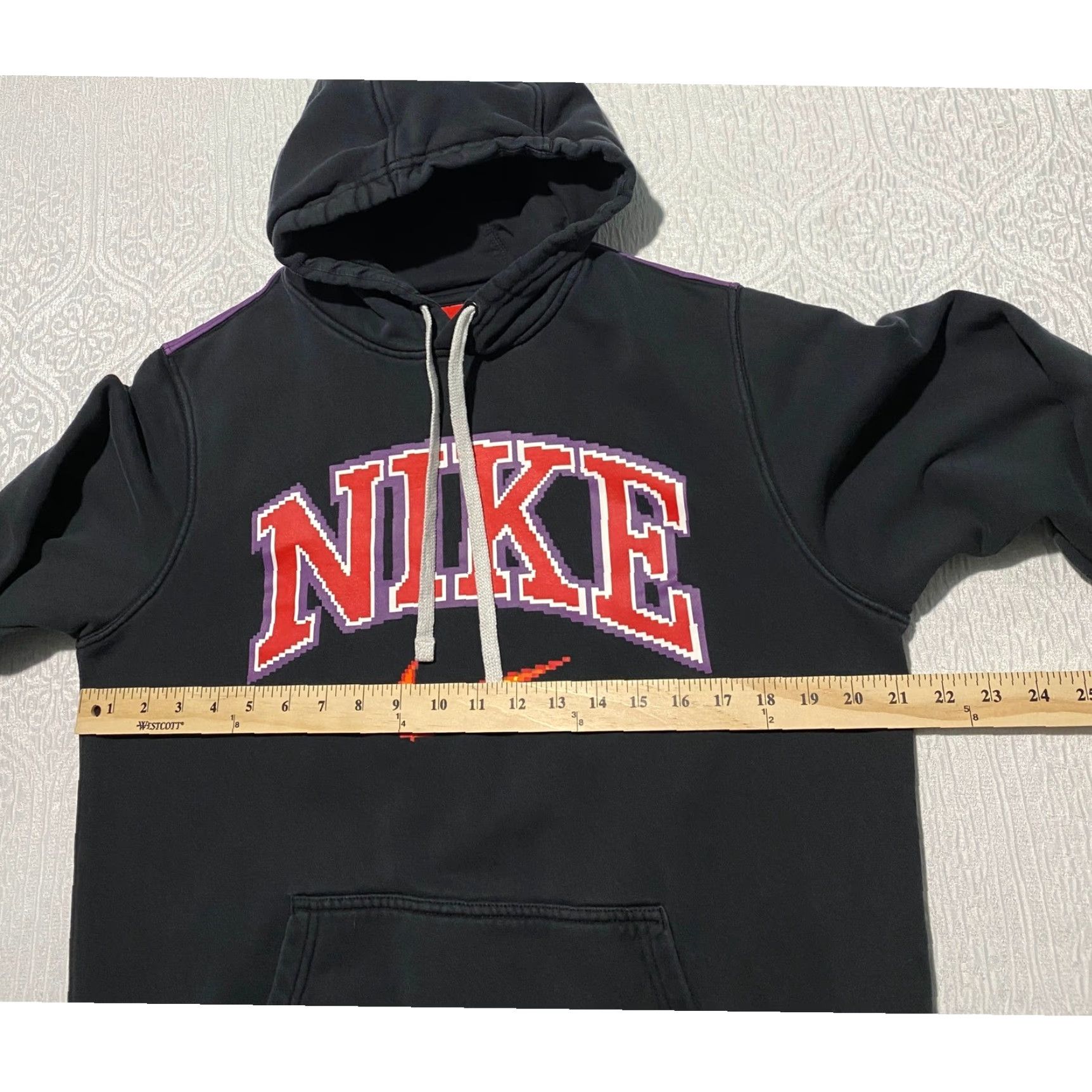 Nike Nike Hoodie Mens M Black Graphic Print 8-Bit Pixel Fire NYC 25 Streetwear Pullover Hooded Kangaroo Pocket Size US M / EU 48-50 / 2 - 6 Thumbnail