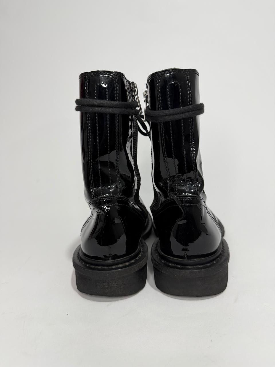 Ann Demeulemeester ANN DEMEULEMEESTER PATENT LEATHER BLACK ANKLE BOOTS EU35 Size US 5 / IT 35 - 3 Thumbnail
