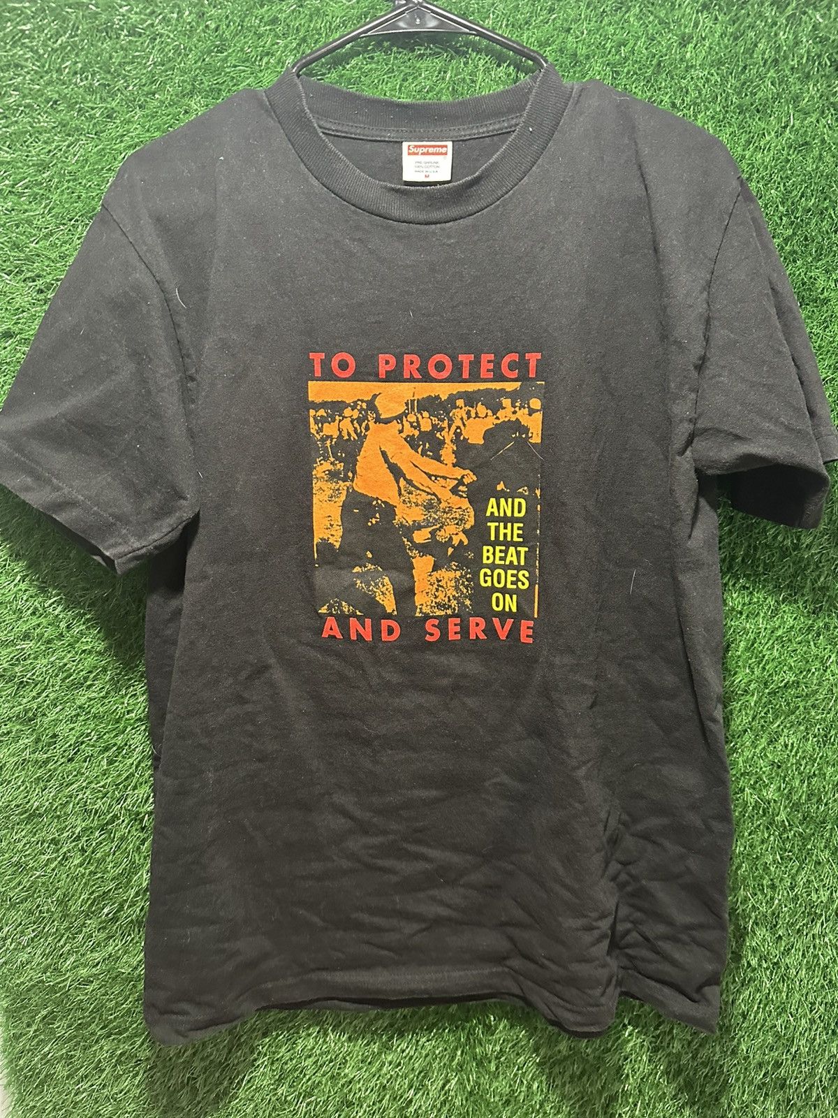 Streetwear × Supreme × Vintage Supreme Protect And Serve T-Shirt 