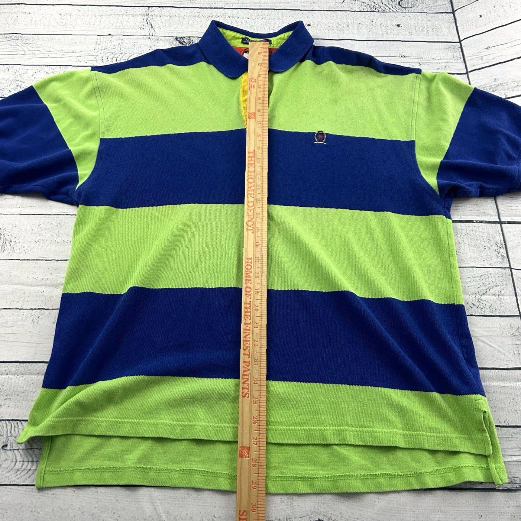 Tommy Hilfiger VTG Tommy Hilfiger Short Sleeve Striped Polo Shirt Men's XL Blue Green Size US XL / EU 56 / 4 - 4 Thumbnail