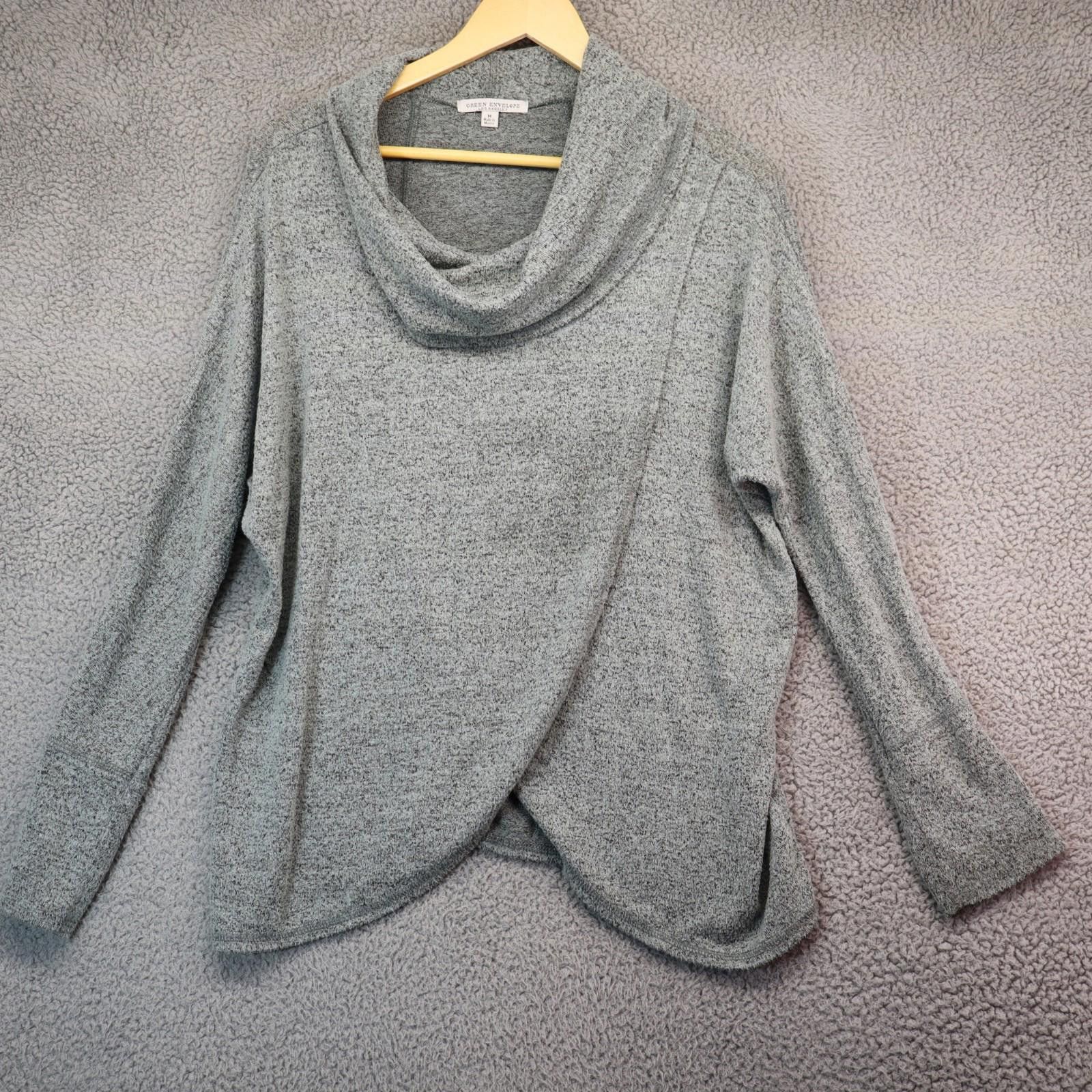 Other Green Envelope Marled Surplice Front Tulip Hem Sweater M Size M / US 6-8 / IT 42-44 - 1 Thumbnail