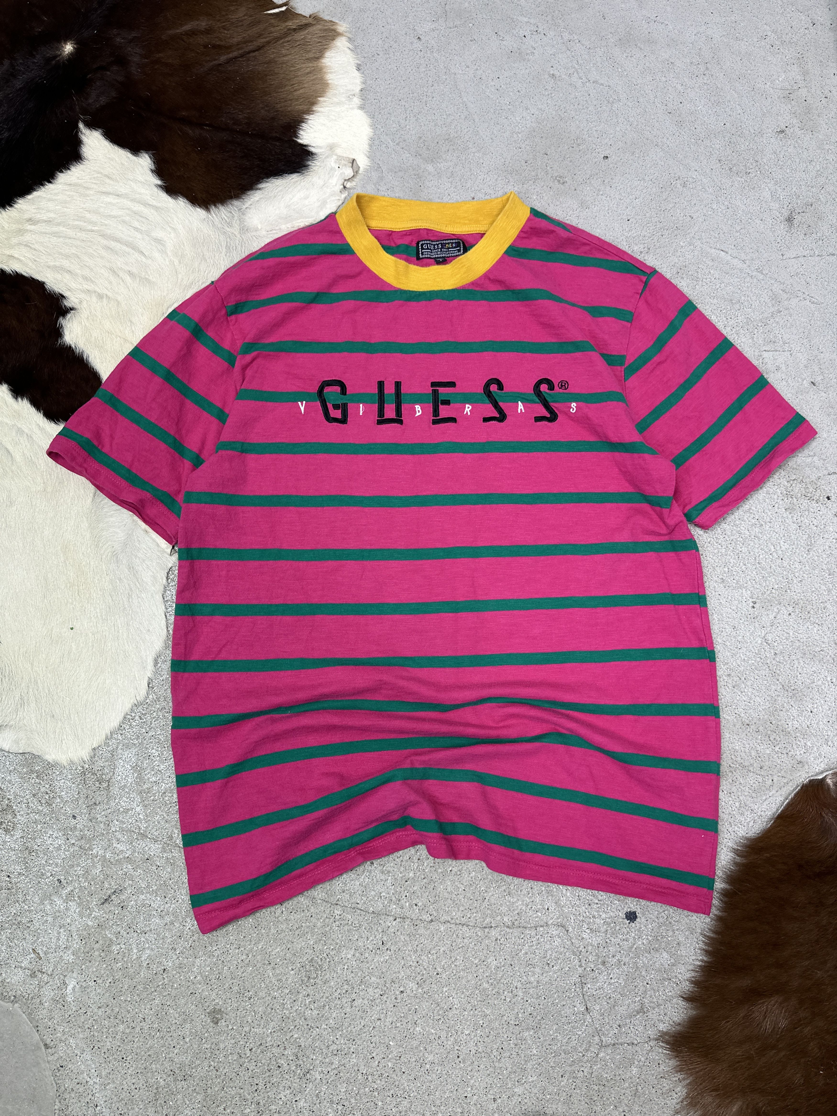 Guess × J Balvin Vintage Old School Striped Guess x J Balvin Oversize T-shirt Size US M / EU 48-50 / 2 - 1 Thumbnail