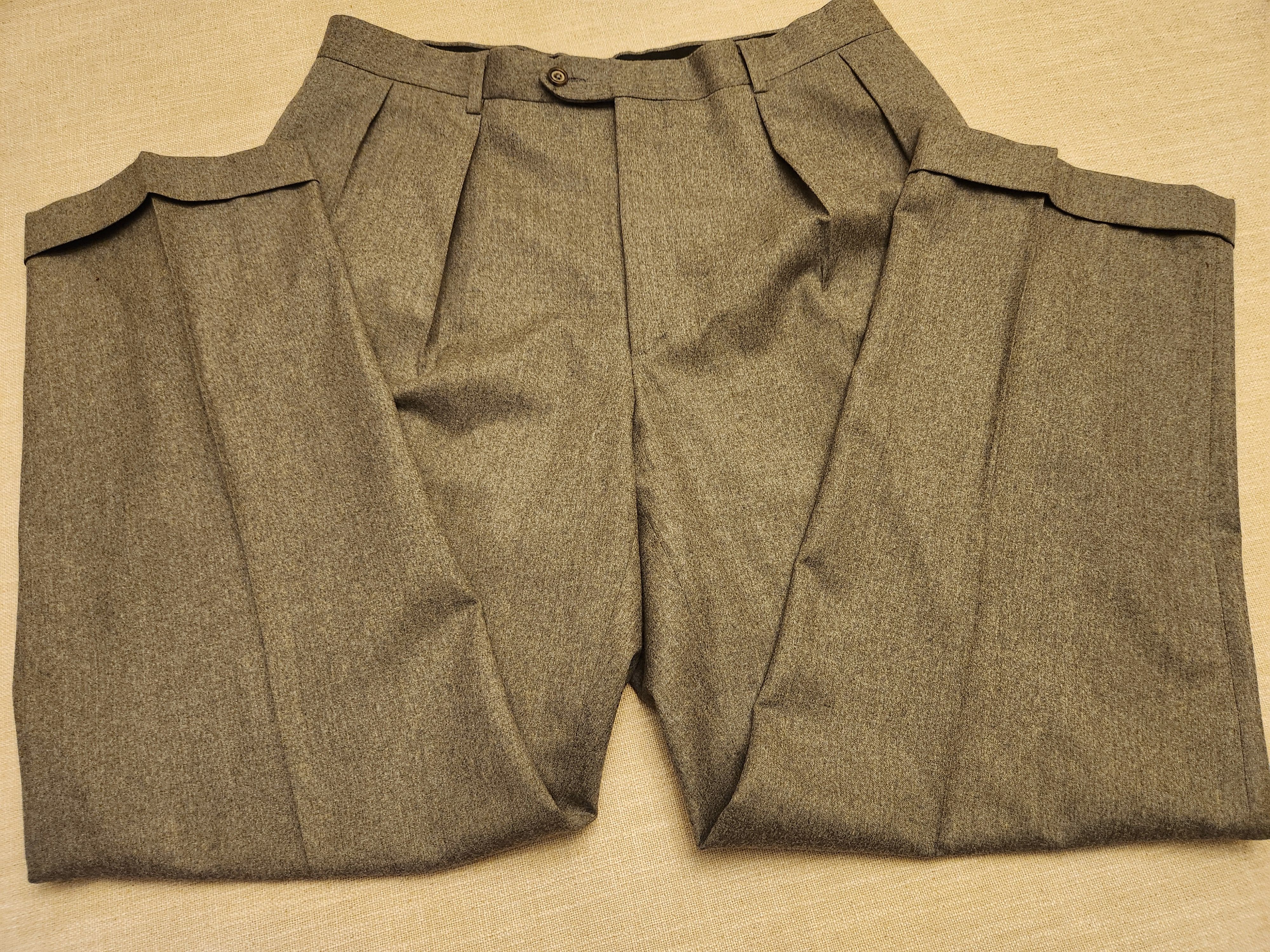 Vitale Barberis Canonico VTG 90's Harold Powell 100% Wool Pleated Front Pants Size US 38 / EU 54 - 2 Thumbnail