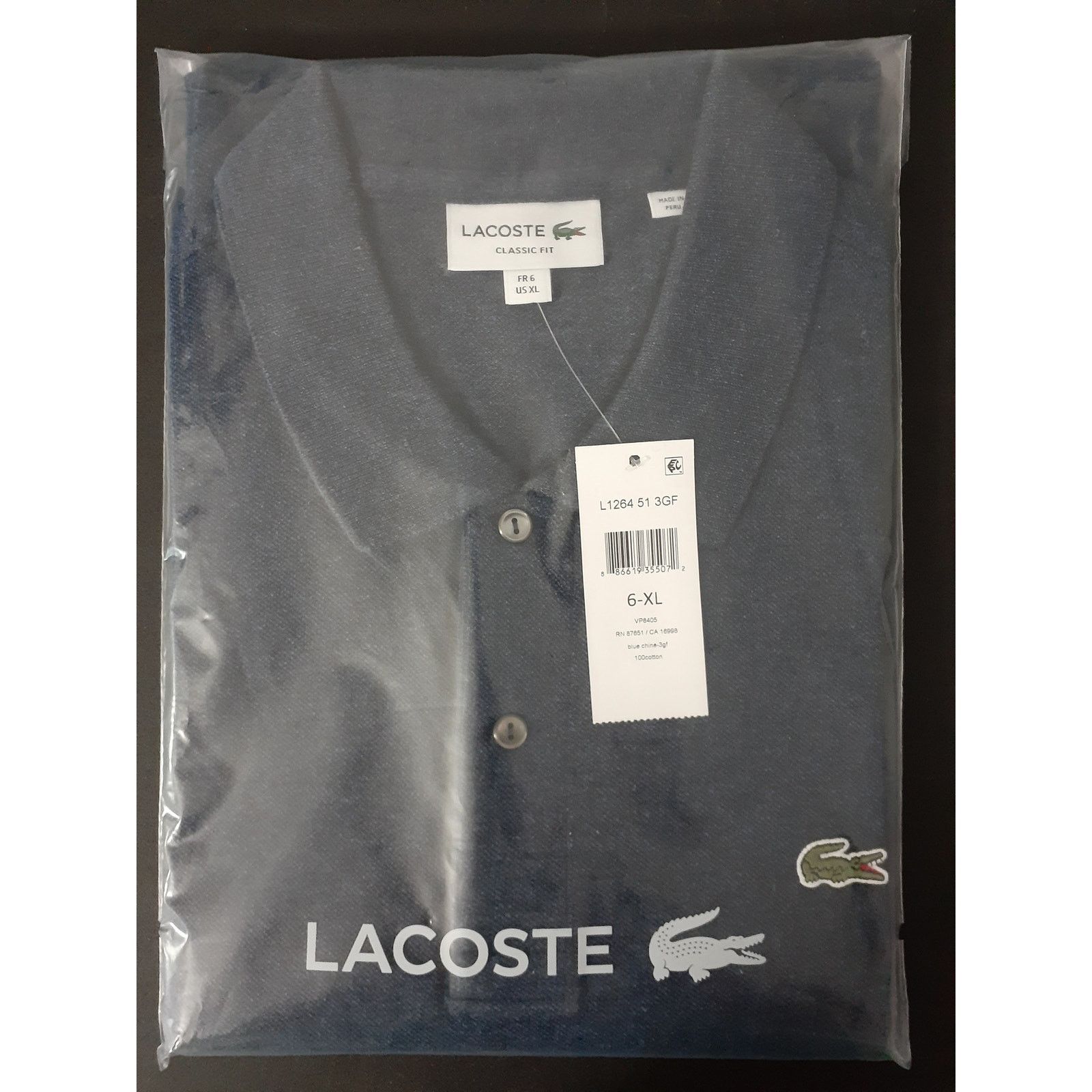 Lacoste Lacoste Mens Pima Jersey Interlock Regular Fit Polo Chine XL Size US XL / EU 56 / 4 - 2 Thumbnail