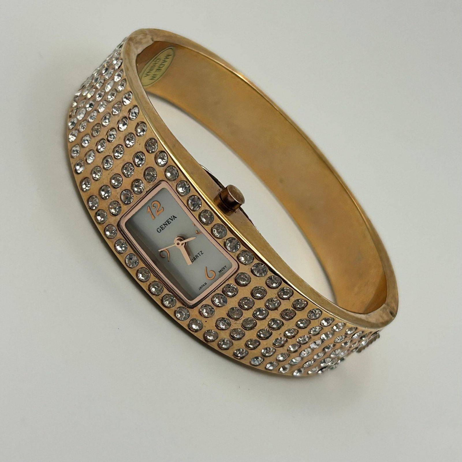 Geneva Geneva Rose Gold Crystal Embellishments Womens Bangle Watch Size ONE SIZE - 4 Thumbnail