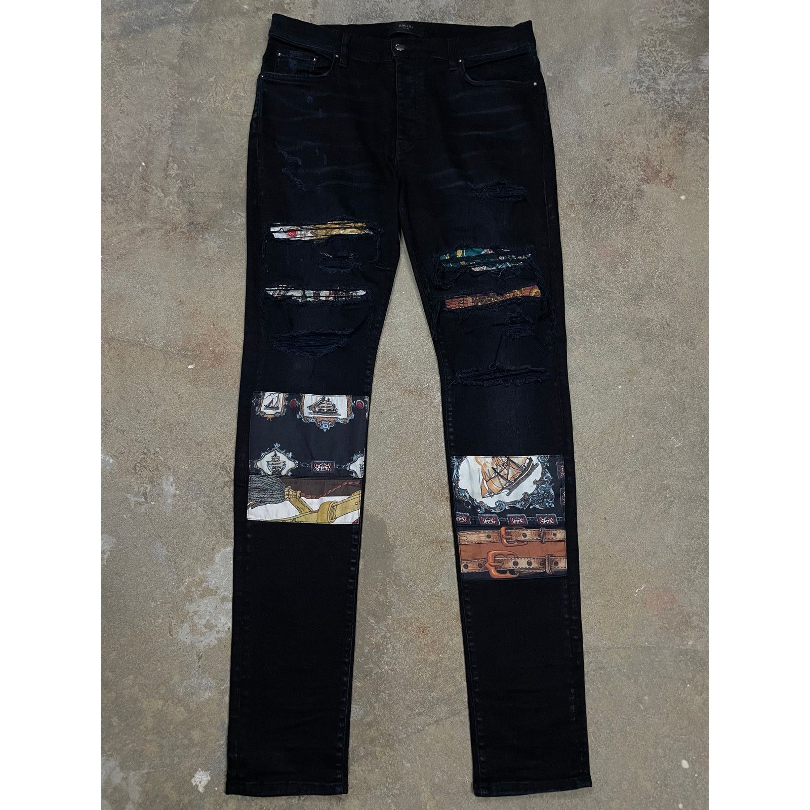 Amiri Amiri Jeans Black Art Patchwork 36 Used Size US 36 / EU 52 - 1 Thumbnail