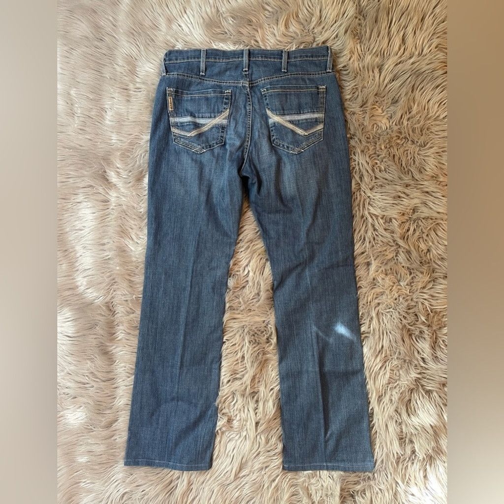 CINCH Cinch Blue Straight Jeans w/ Vtg Inspired Distressing 35x32 Size US 35 - 1 Thumbnail