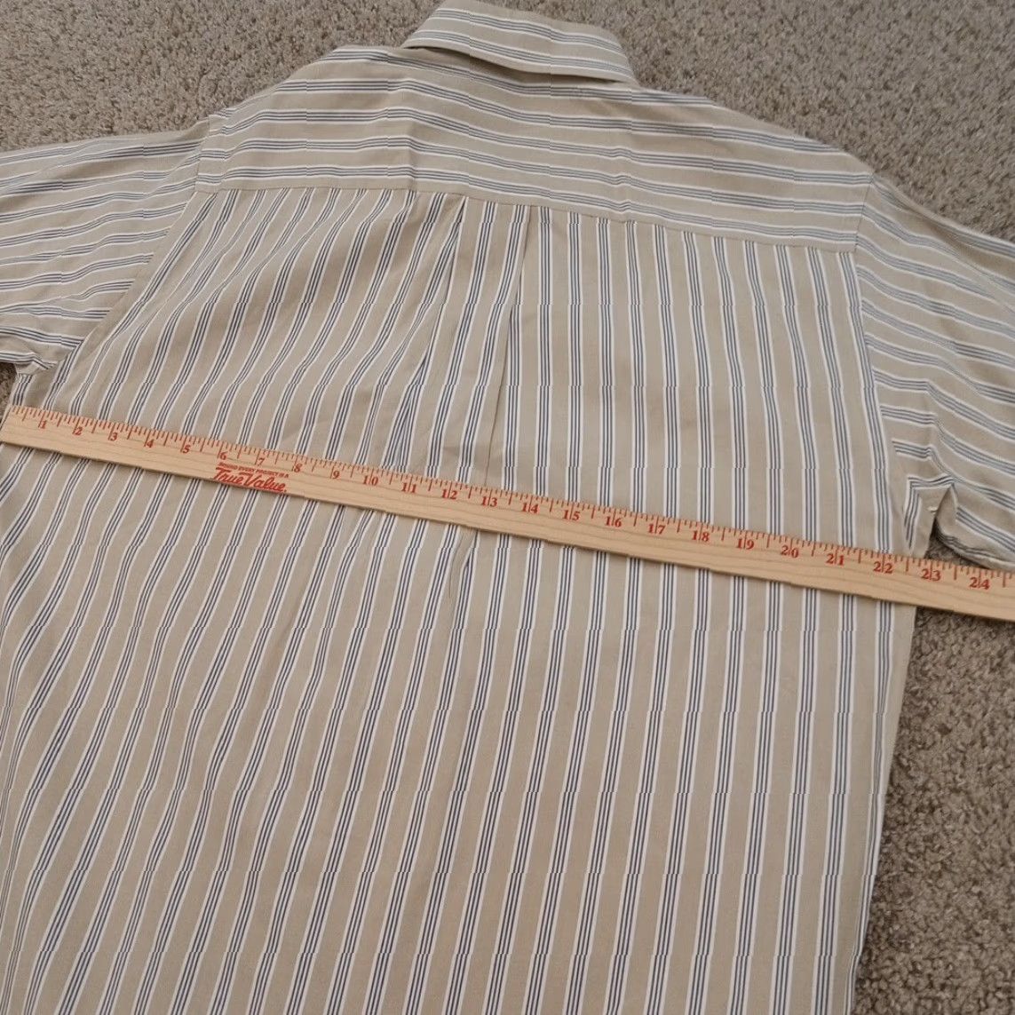 Nautica Nautica Shirt Mens 15 Beige Gray Striped Long Sleeve Button-Down Cotton Men Regular Size 15 Mens Womens? Size US M / EU 48-50 / 2 - 7 Thumbnail