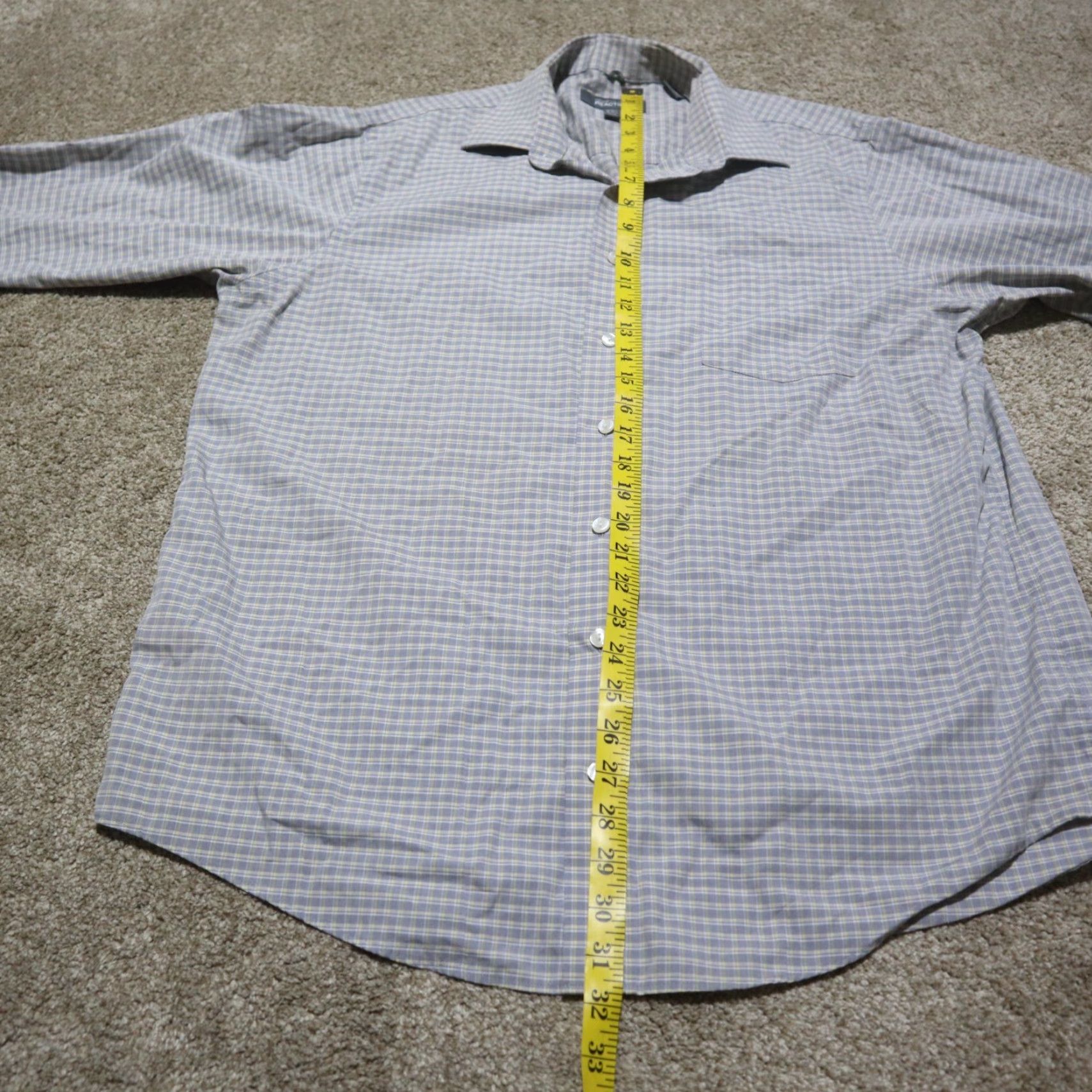Kenneth Cole Kenneth Cole Reaction Shirt Button Front Gray Check Long Sleeve Men L 16.5 checkered button-up casual business Size US L / EU 52-54 / 3 - 6 Thumbnail
