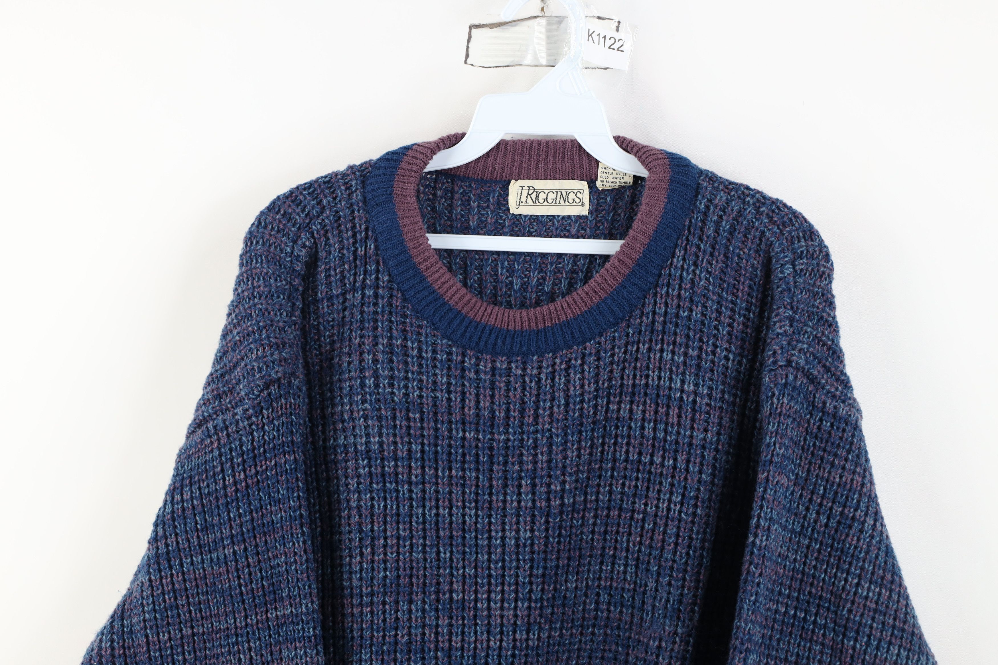 Vintage Vintage 90s Streetwear Chunky Ribbed Knit Crewneck Sweater Size US L / EU 52-54 / 3 - 2 Thumbnail