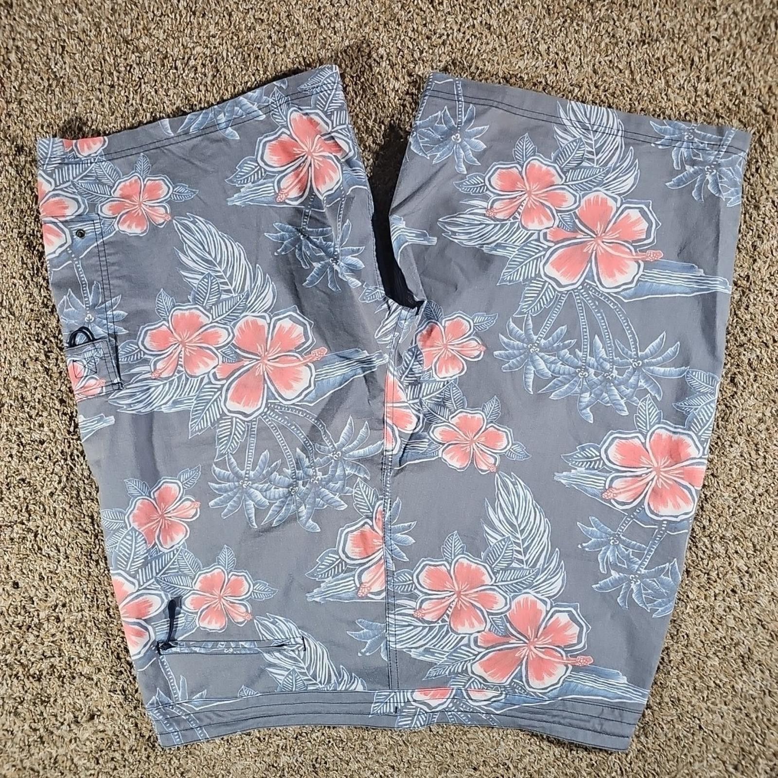 Trunk Ltd Sz 40 Floral Drawstring Swim Trunks Shorts Size US 32 / EU 48 - 6 Thumbnail