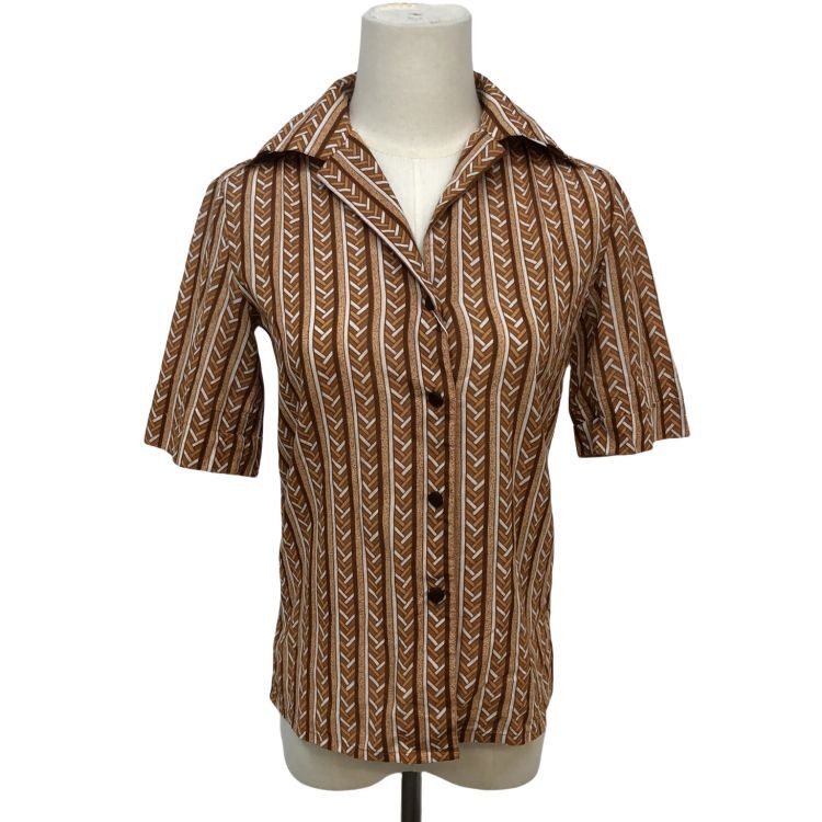 Dior Dior Brown Patterned Short Sleeve Button Up Shirt Size M Size US M / EU 48-50 / 2 - 1 Thumbnail
