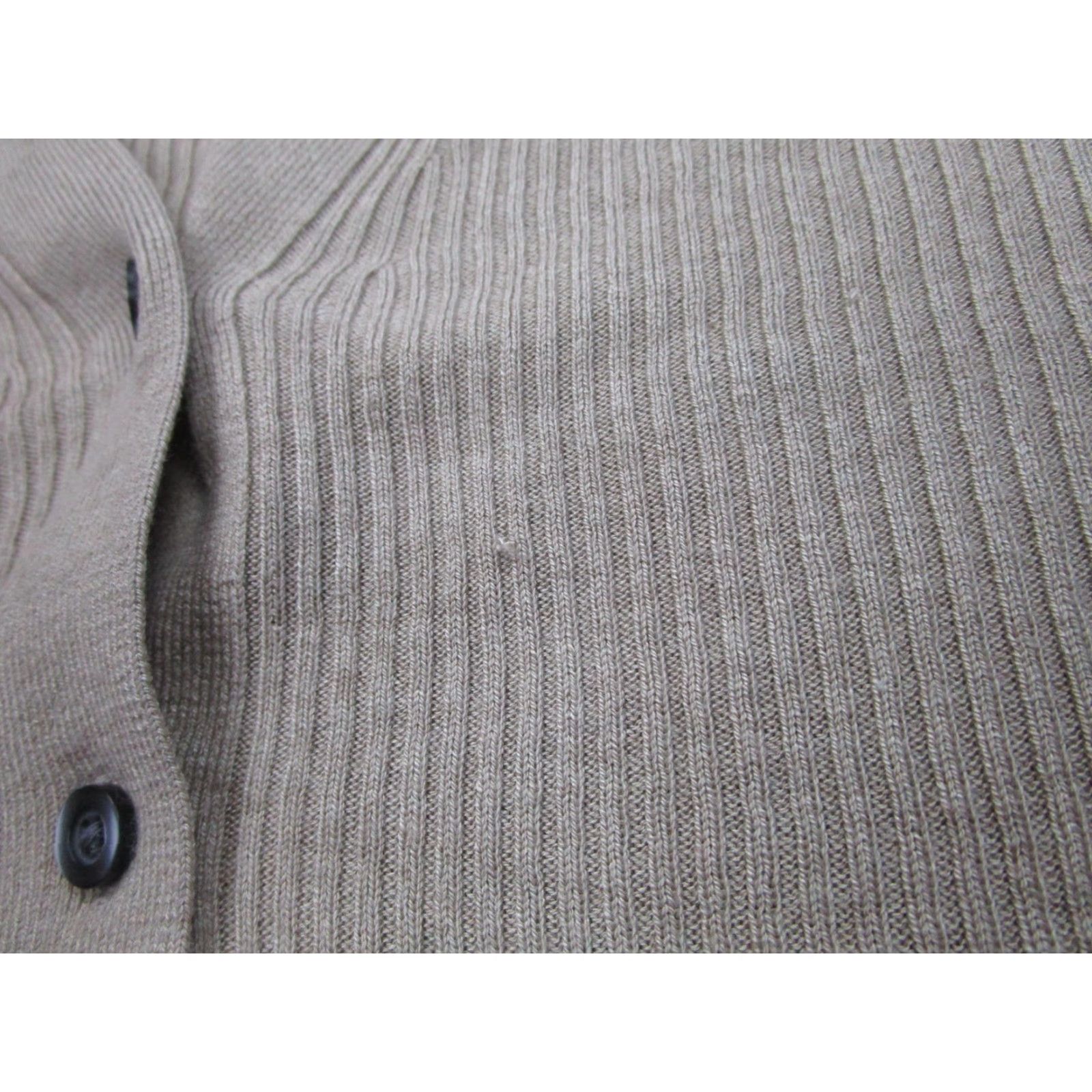 Banana Republic Banana Republic Cardigan Womens XS Beige Silk Cashmere Ribbed Academia Size XS / US 0-2 / IT 36-38 - 4 Thumbnail