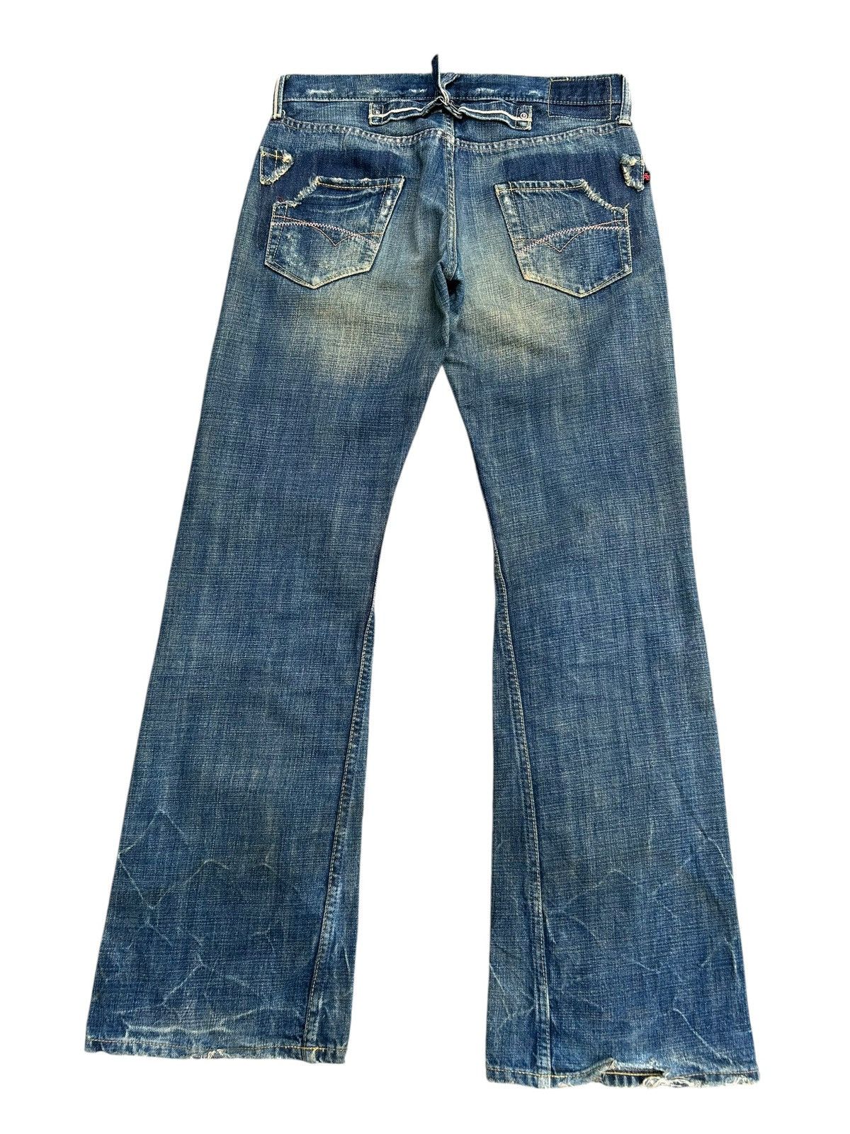 Kapital FLARE VINTAGE SWEET CAMEL SELVEDGE BUCKLE BACK DENIM JEAN Size US 31 - 4 Thumbnail