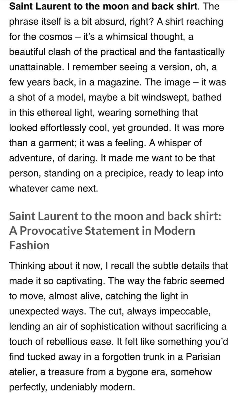 Saint Laurent Paris “To The Moon And Back” Saint Laurent T Shirt Size US S / EU 44-46 / 1 - 5 Thumbnail