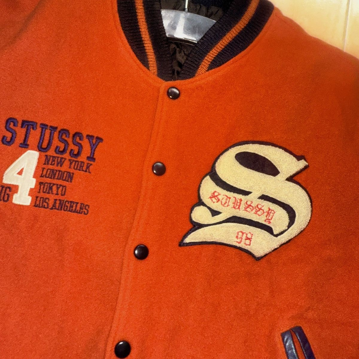 Stussy Stussy 90’s old Big 4 varsity jacket Size US L / EU 52-54 / 3 - 5 Thumbnail