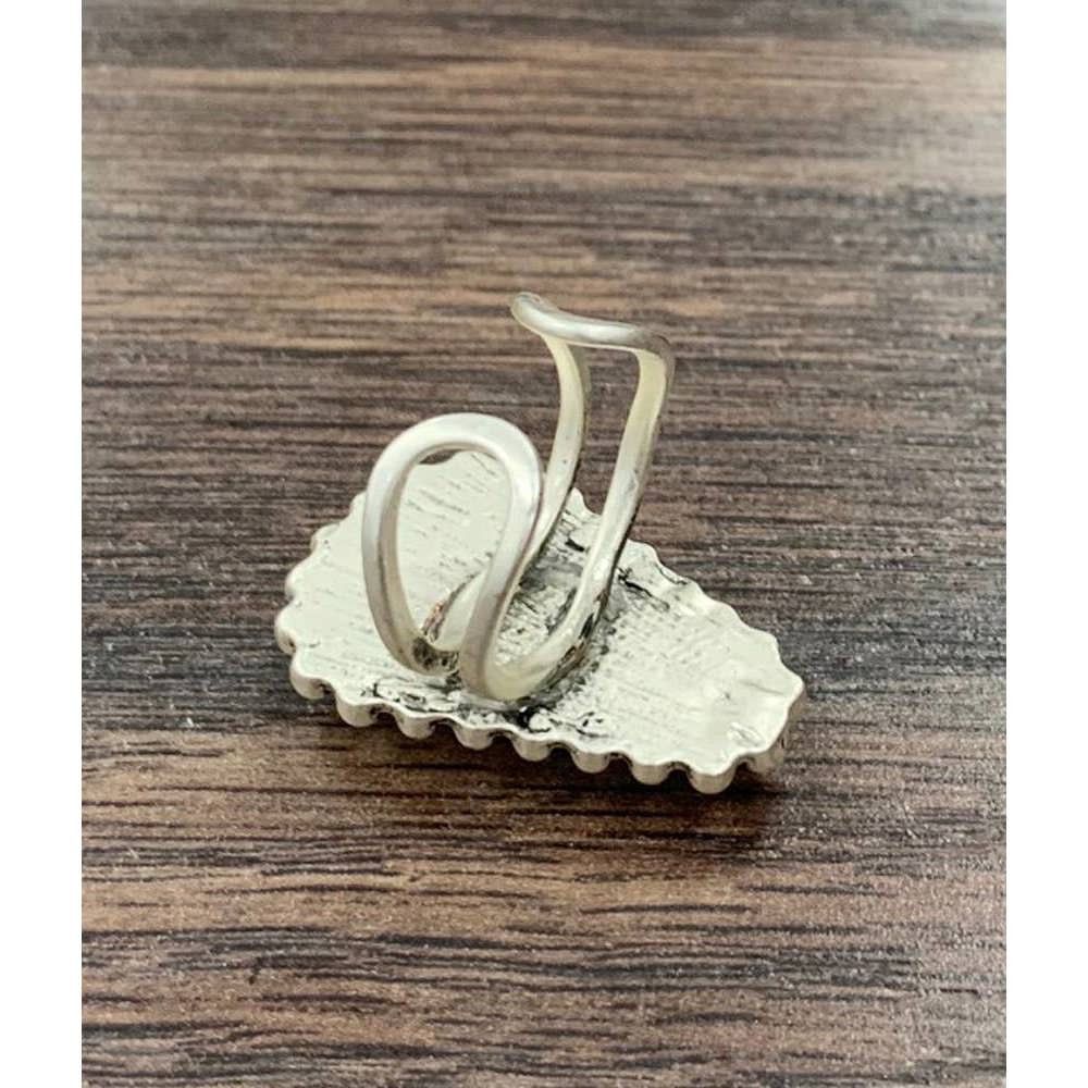 Other Boho White Turquoise Adjustable Statement Cuff Ring for Styl Size ONE SIZE - 2 Thumbnail
